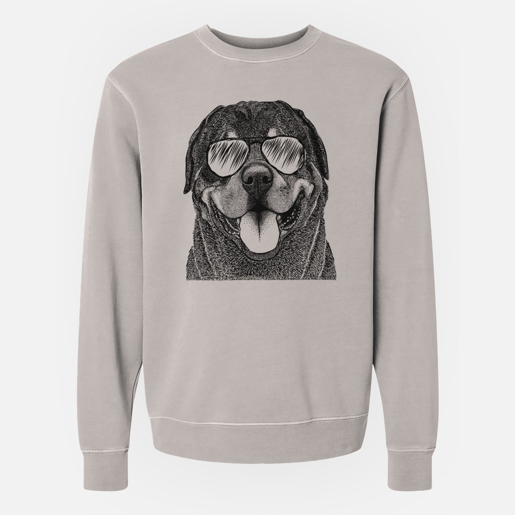 Aviator Hagan the Rottweiler - Unisex Pigment Dyed Crew Sweatshirt