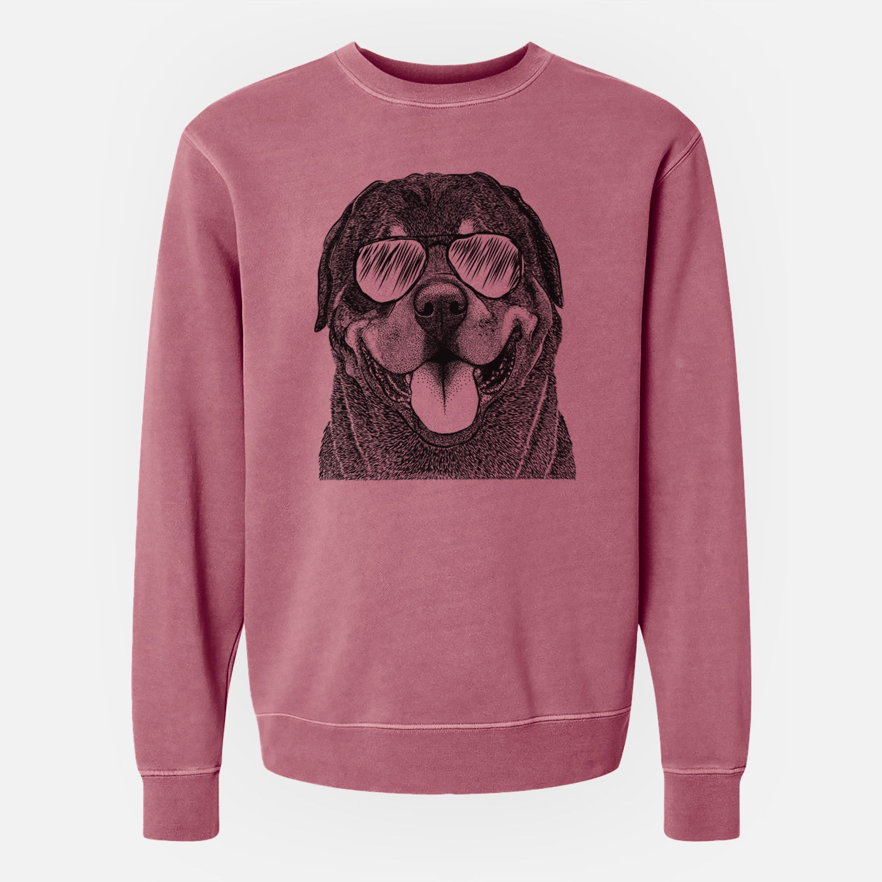 Aviator Hagan the Rottweiler - Unisex Pigment Dyed Crew Sweatshirt