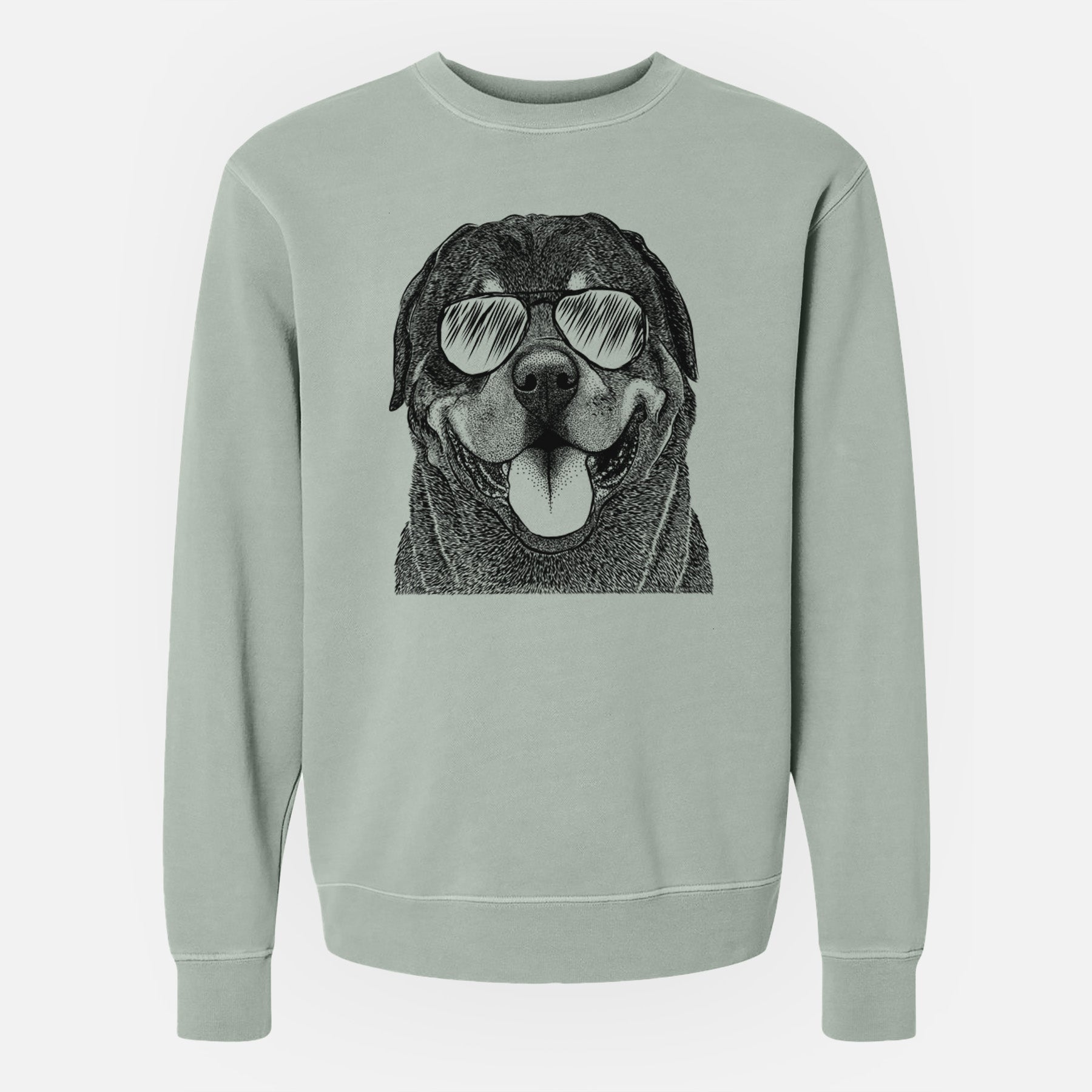 Aviator Hagan the Rottweiler - Unisex Pigment Dyed Crew Sweatshirt