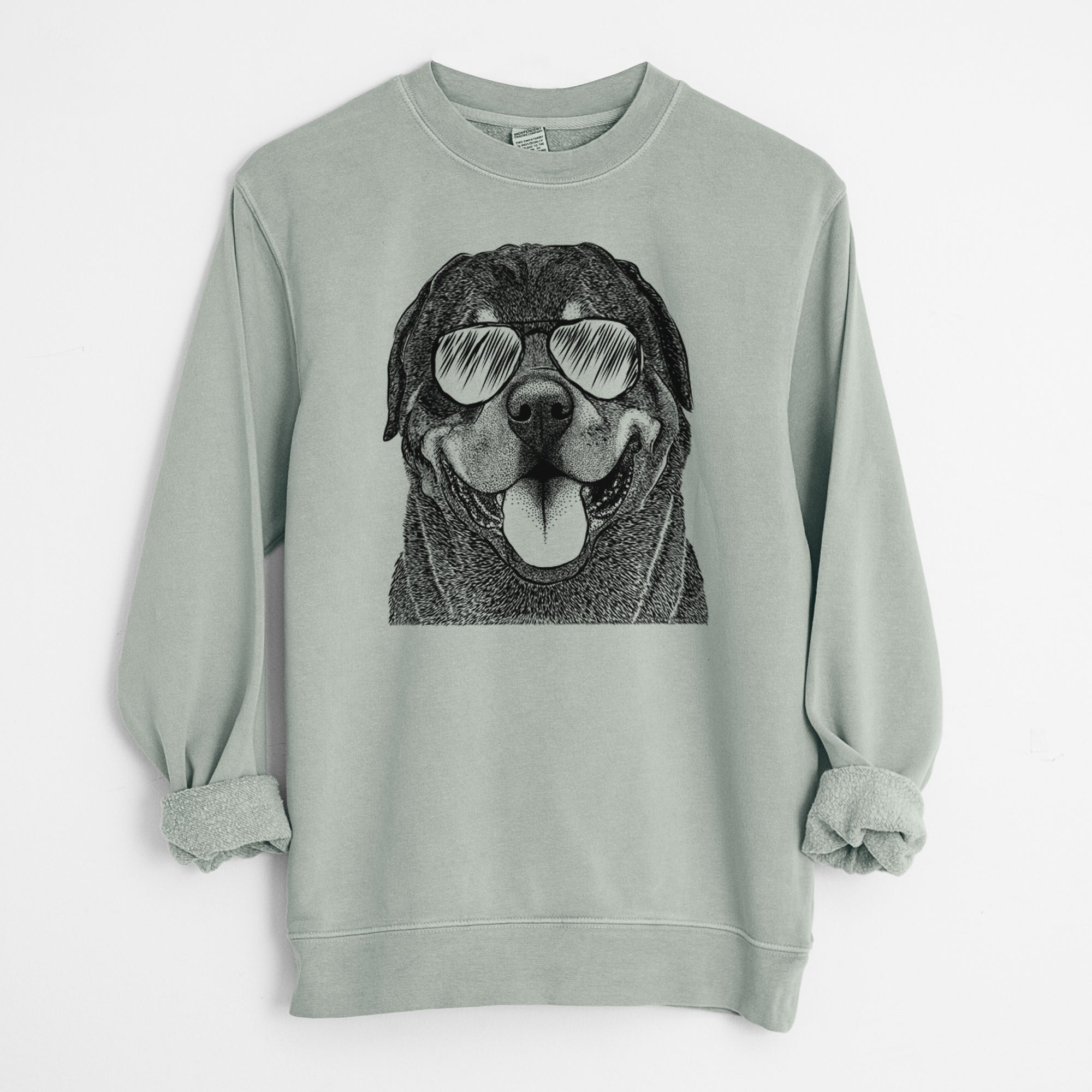 Aviator Hagan the Rottweiler - Unisex Pigment Dyed Crew Sweatshirt