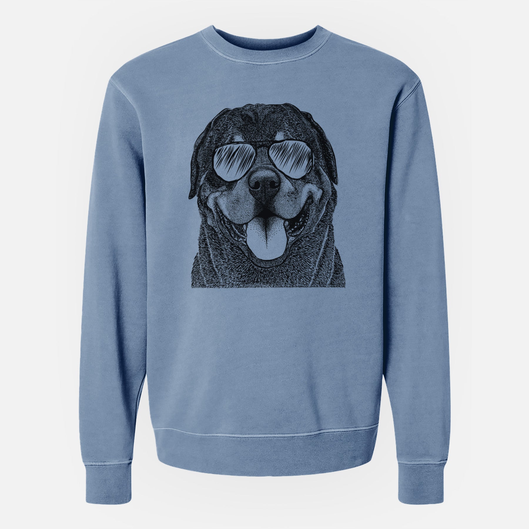 Aviator Hagan the Rottweiler - Unisex Pigment Dyed Crew Sweatshirt