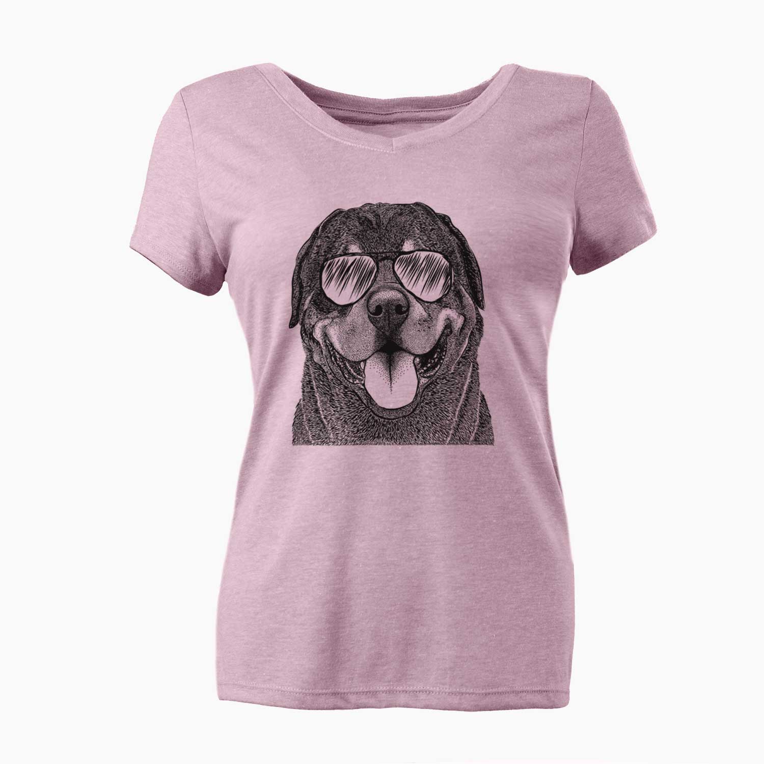 Aviator Hagan the Rottweiler - Women's V-neck Shirt