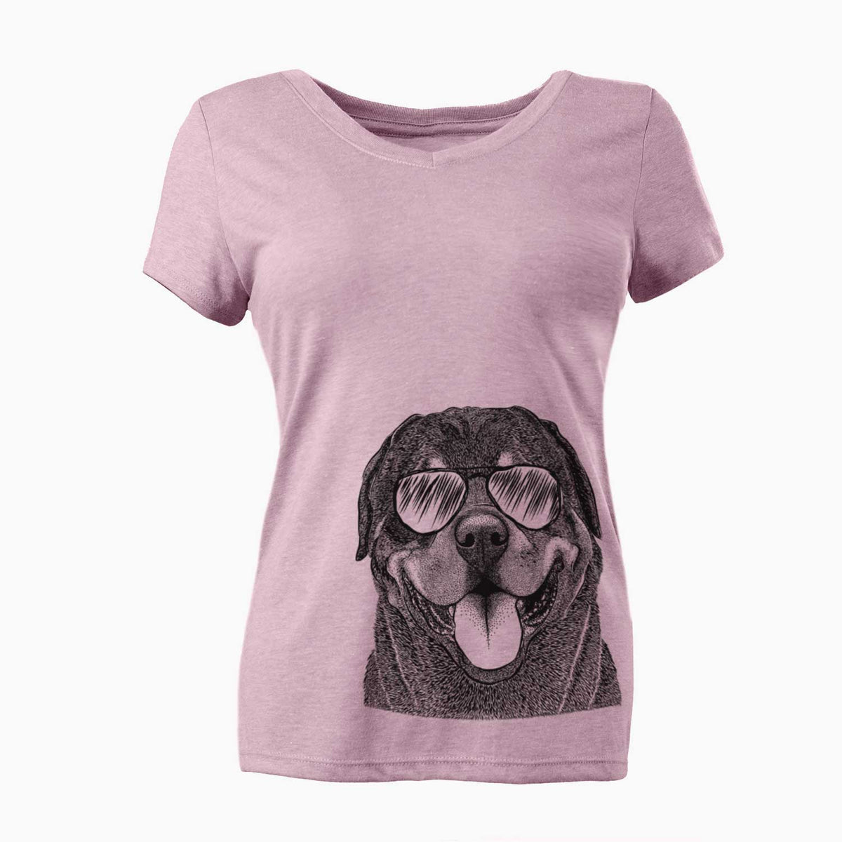 Aviator Hagan the Rottweiler - Women's V-neck Shirt