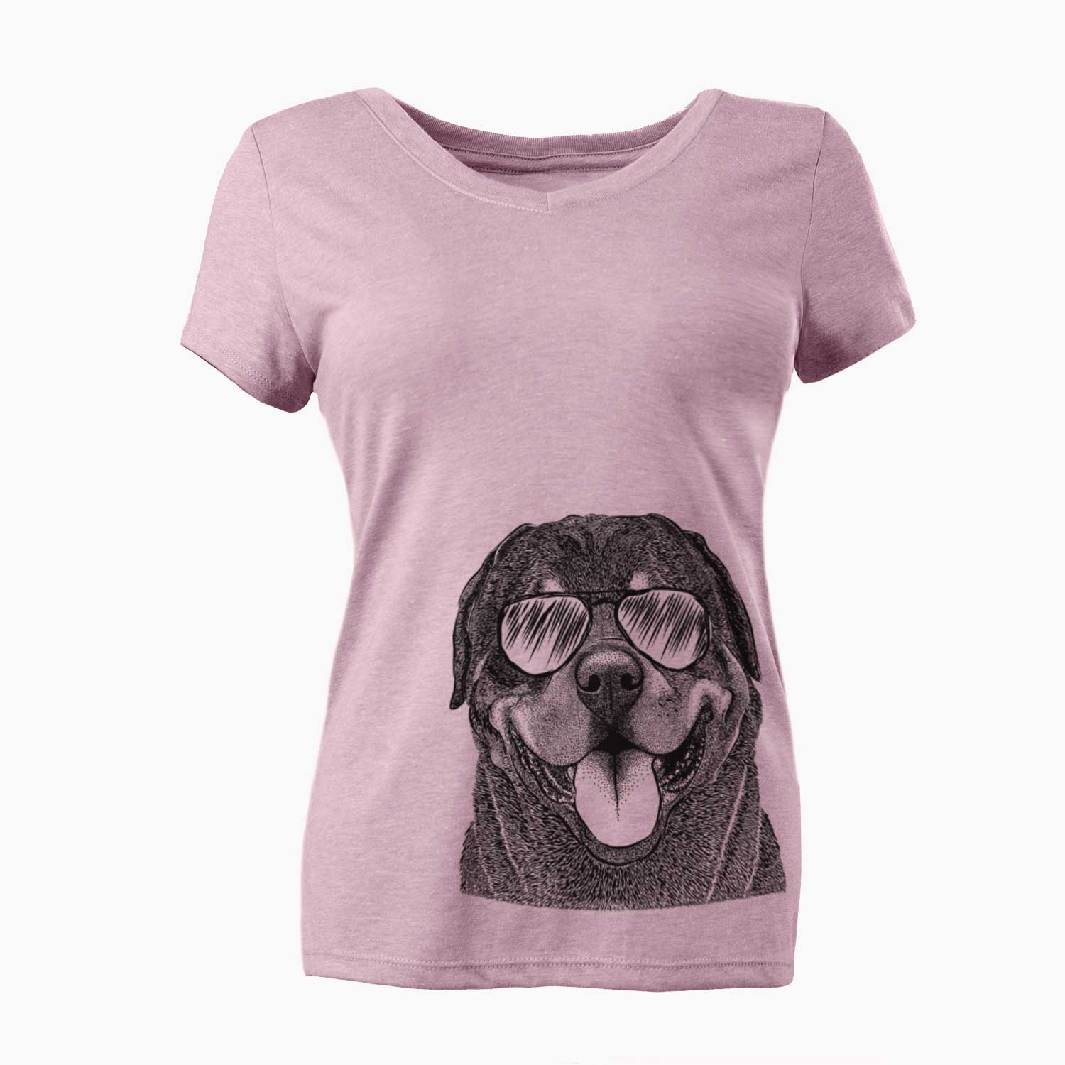 Aviator Hagan the Rottweiler - Women's V-neck Shirt