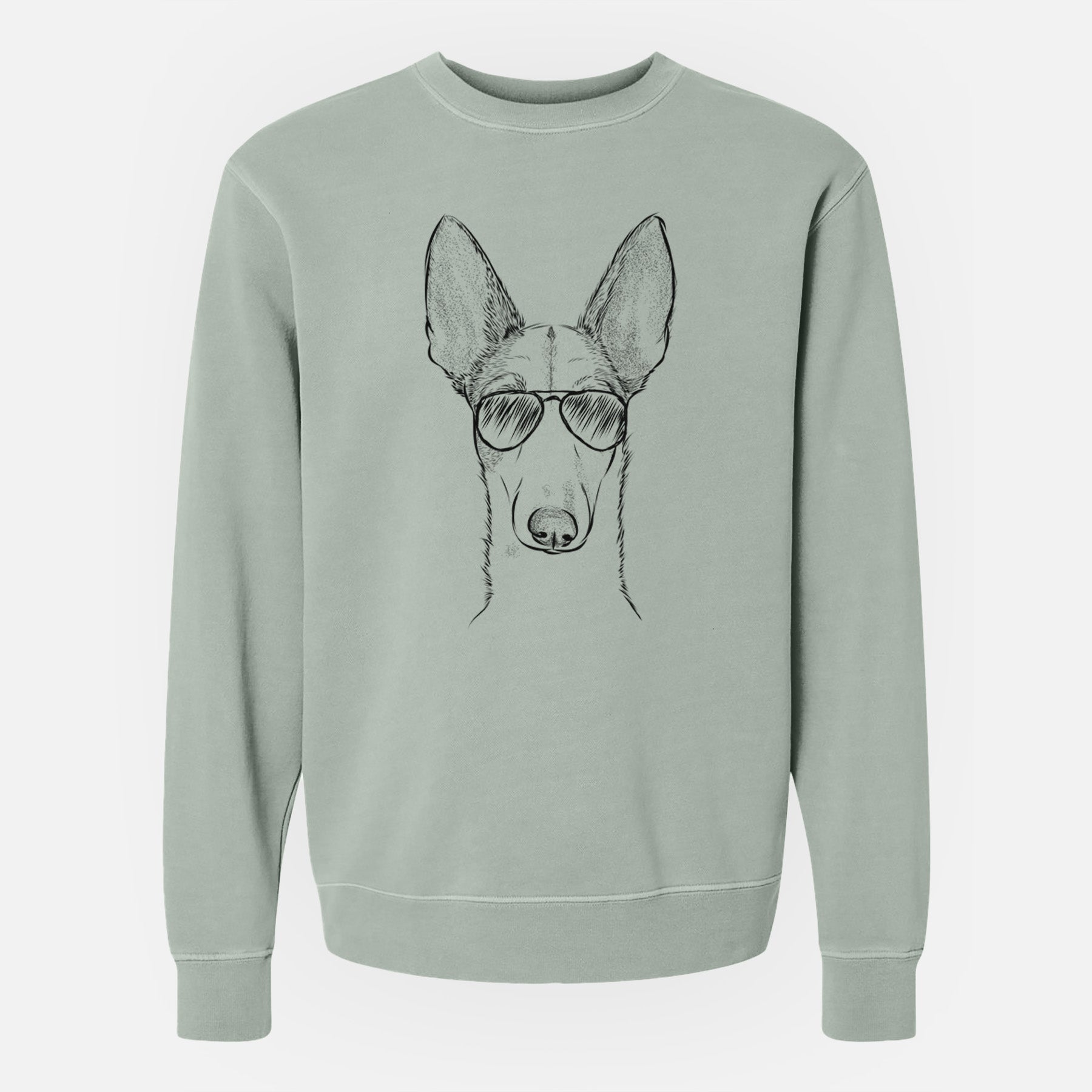 Aviator Halo the Ibizan Sight Hound - Unisex Pigment Dyed Crew Sweatshirt