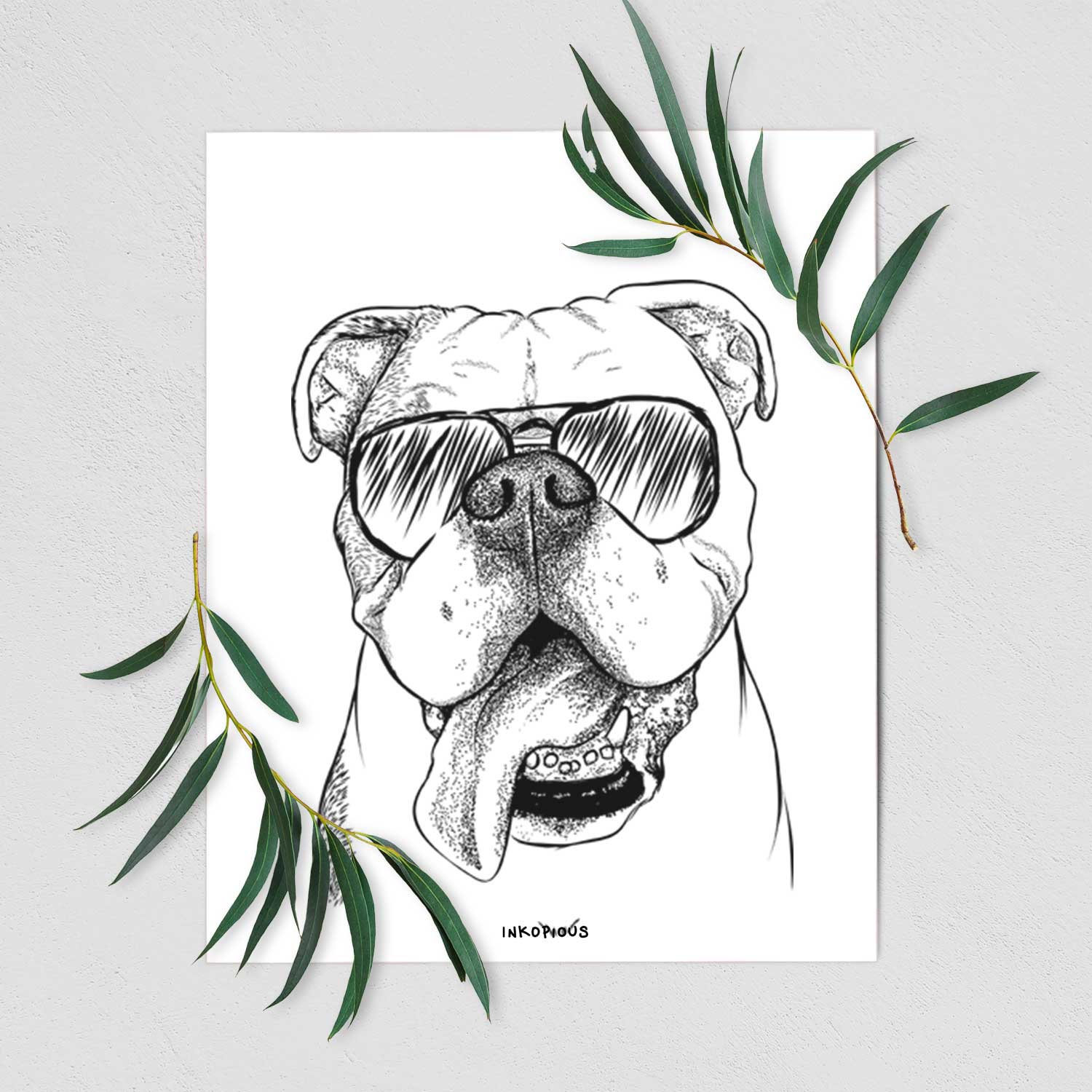 Hank the English Bulldog Art Print