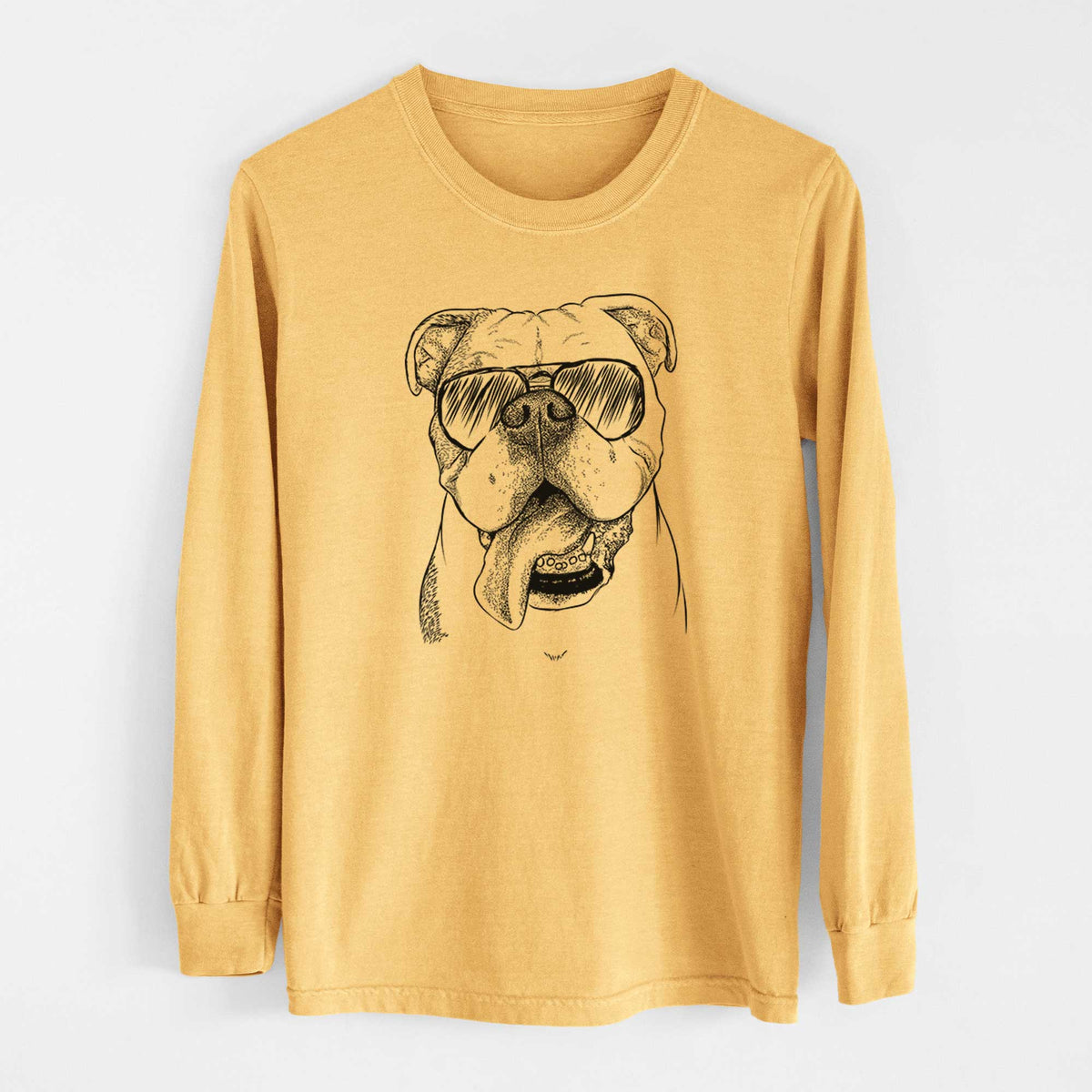 Aviators Hank the English Bulldog - Heavyweight 100% Cotton Long Sleeve