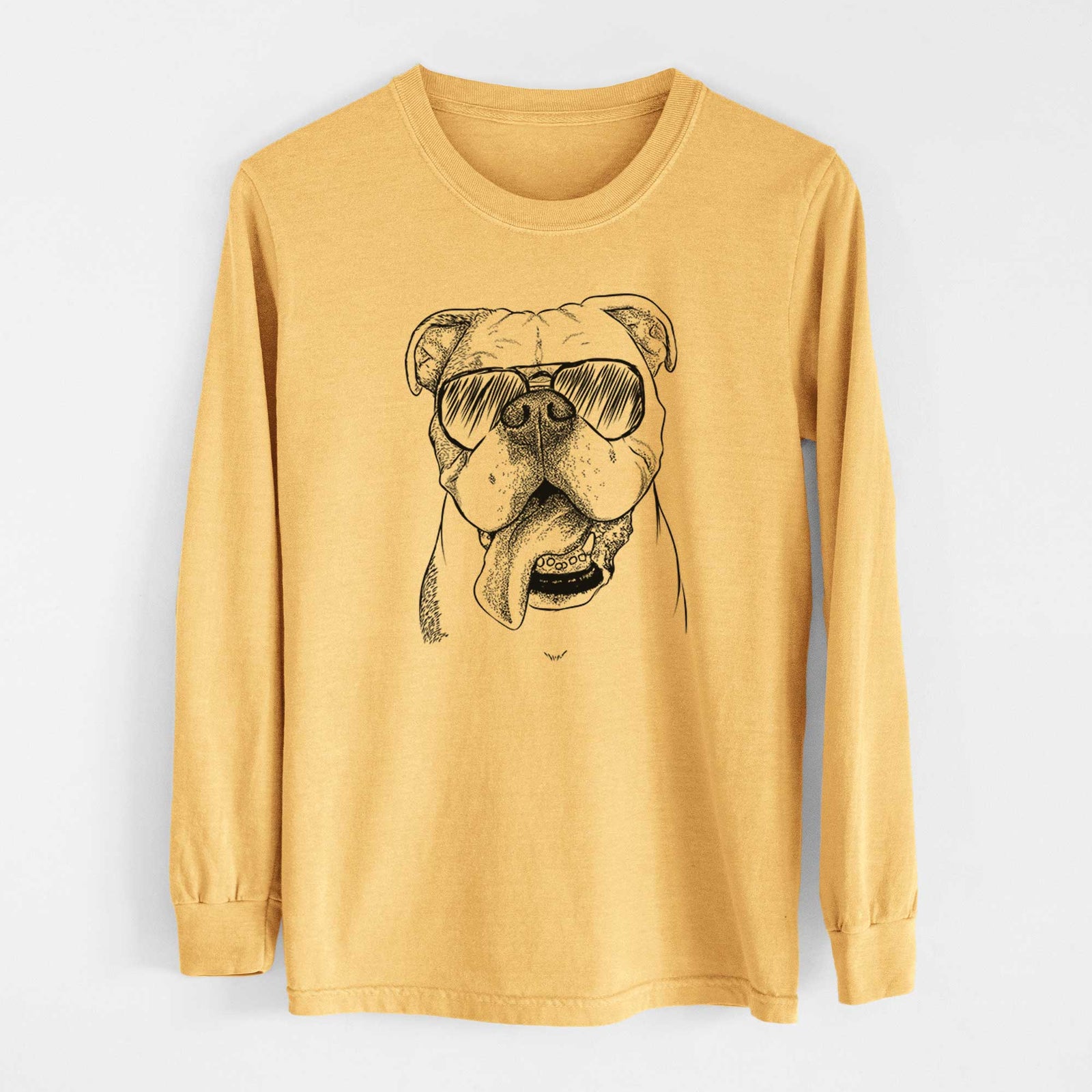 Aviators Hank the English Bulldog - Heavyweight 100% Cotton Long Sleeve