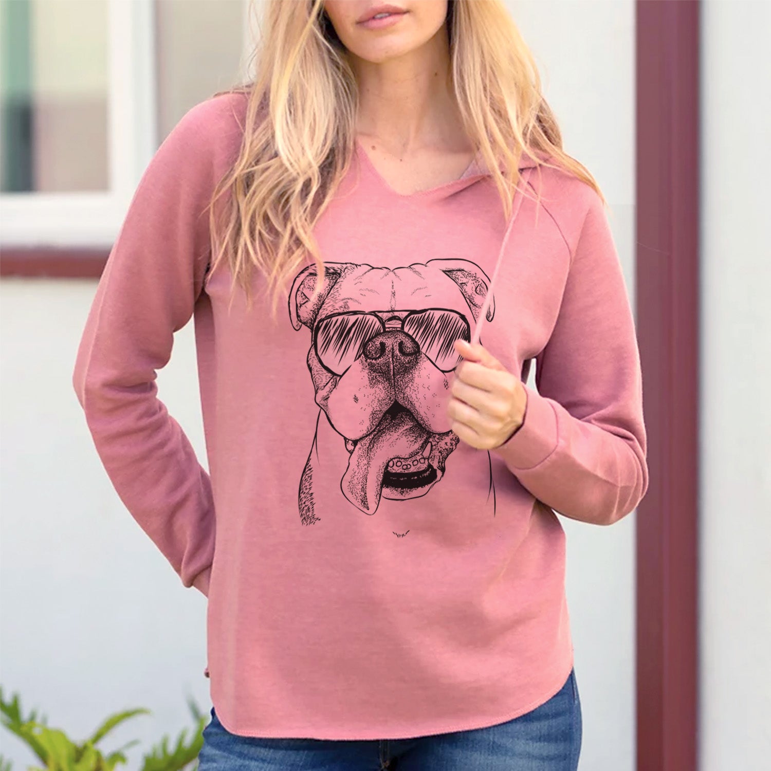 Aviator Hank the English Bulldog - Cali Wave Hooded Sweatshirt