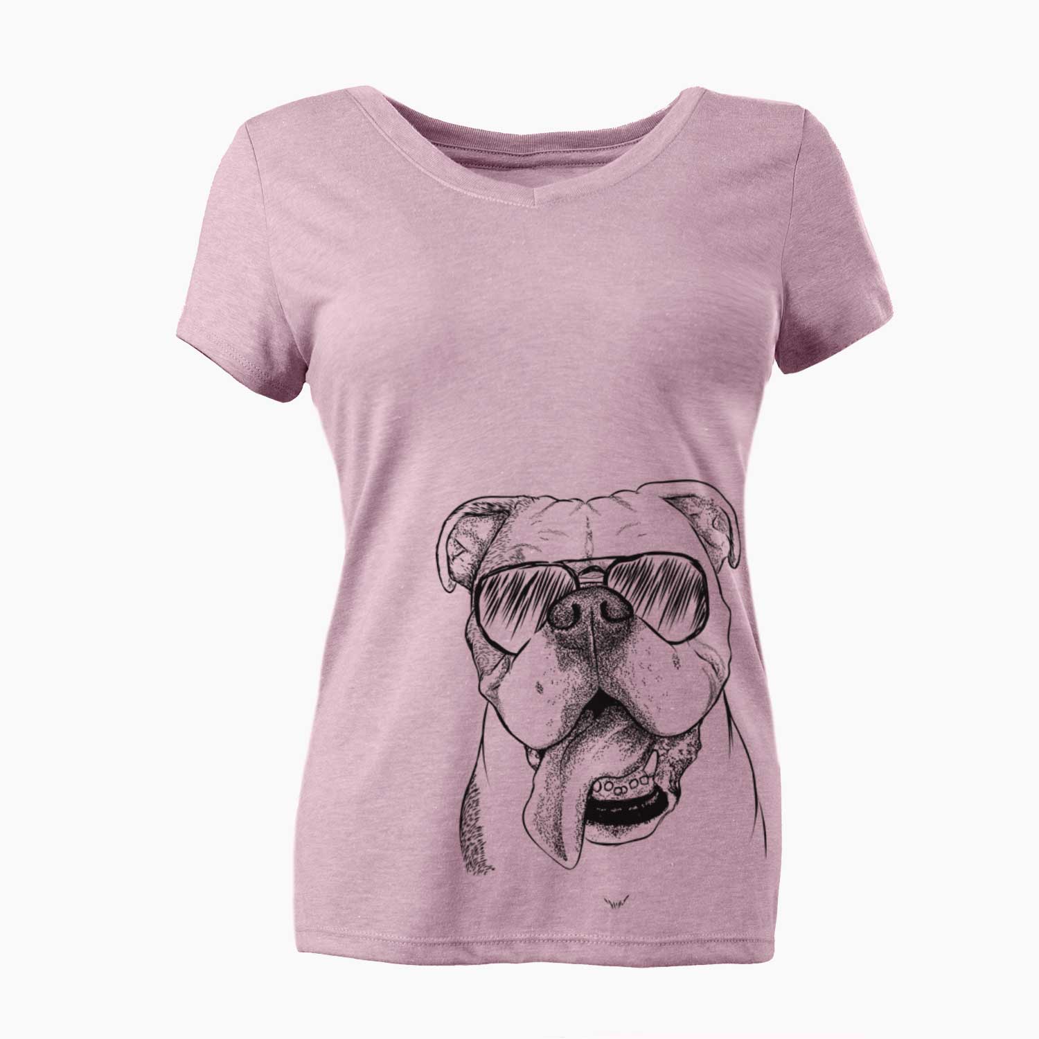 Aviator Hank the English Bulldog - Women's V-neck Shirt