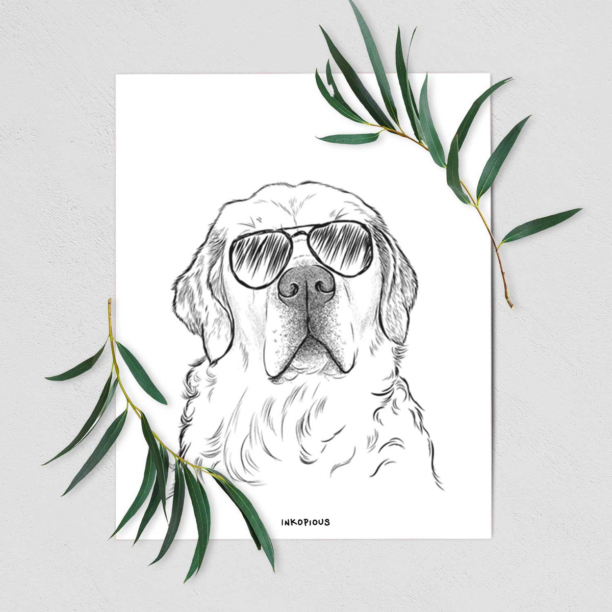 Hank the Irish Cream Golden Retriever Art Print