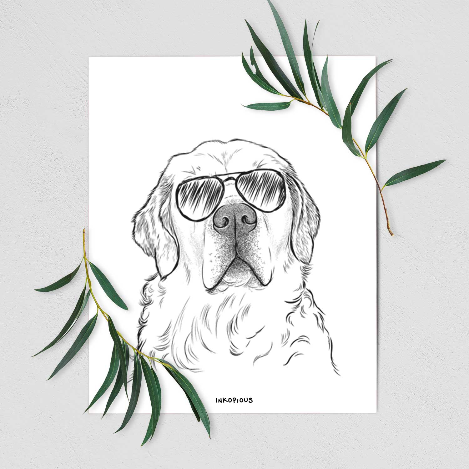 Hank the Irish Cream Golden Retriever Art Print