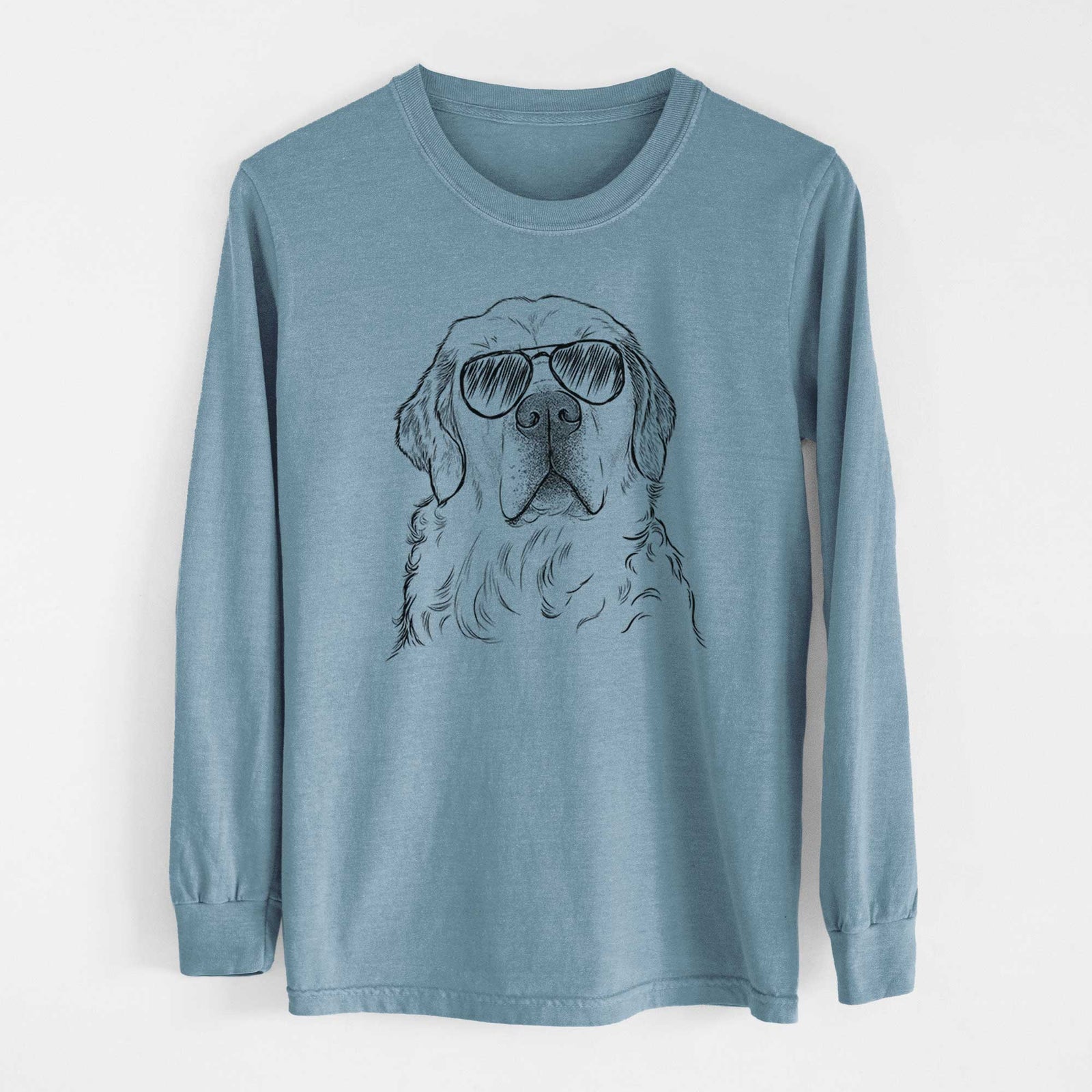 Aviators Hank the Irish Cream Golden Retriever - Heavyweight 100% Cotton Long Sleeve