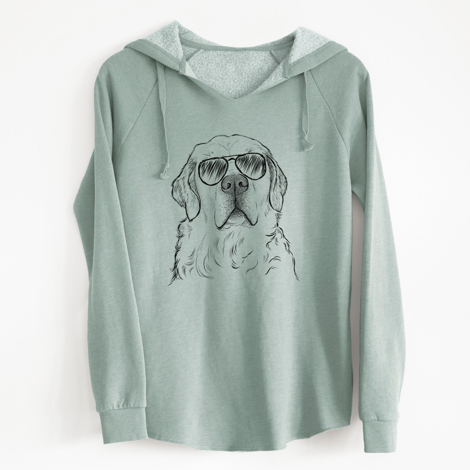 Aviator Hank the Irish Cream Golden Retriever - Cali Wave Hooded Sweatshirt