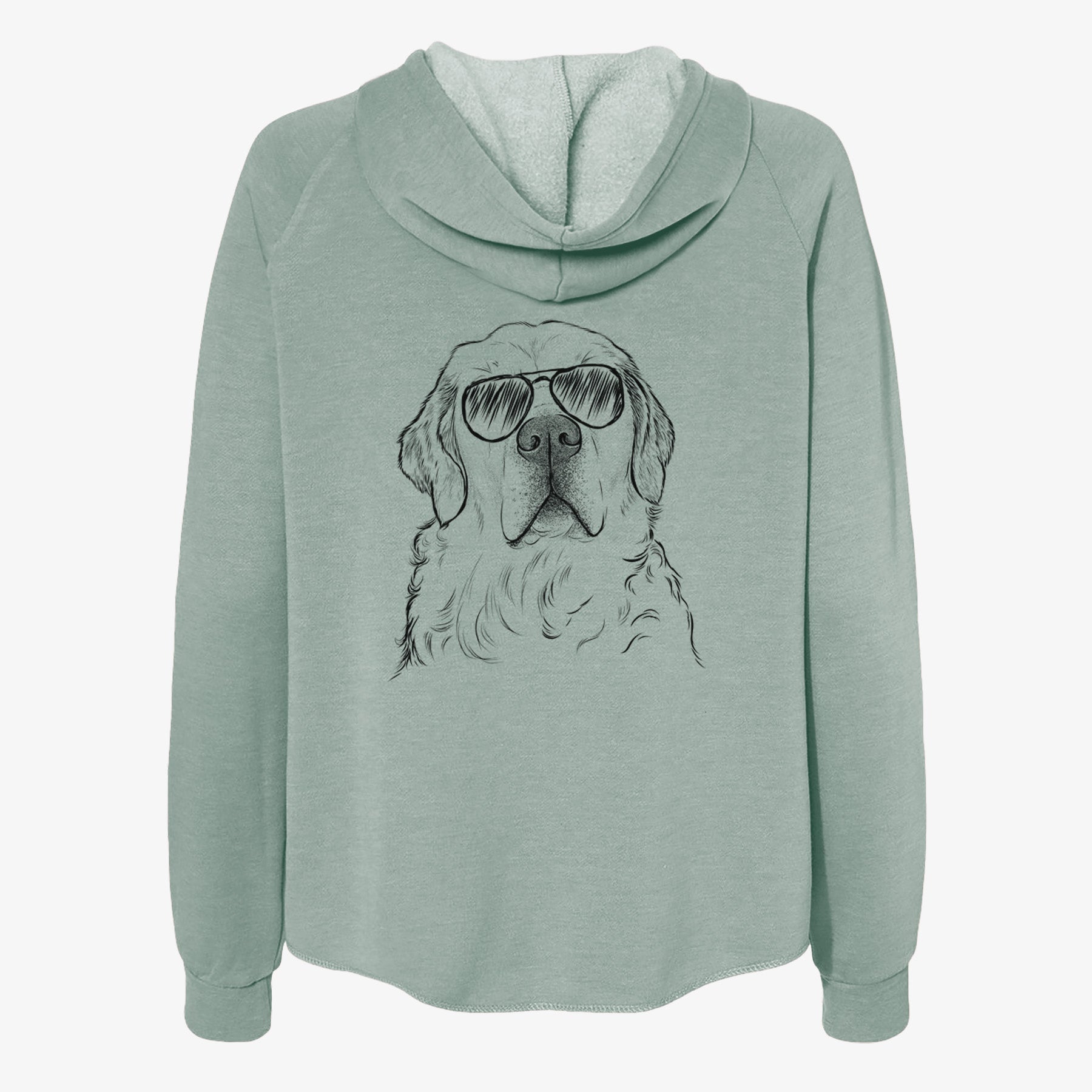 Hank the Irish Cream Golden Retriever - Women's Cali Wave Zip-Up Sweatshirt