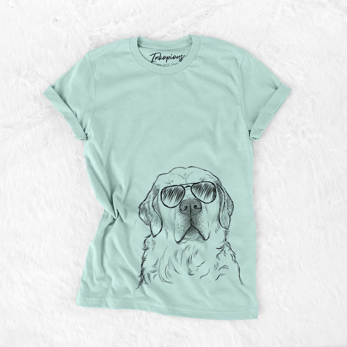 Aviator Hank the Irish Cream Golden Retriever - Unisex Crewneck