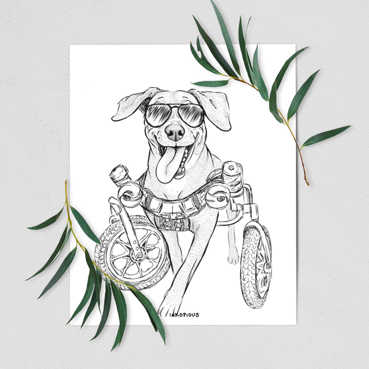 Hannah the Pitbull Mix Art Print