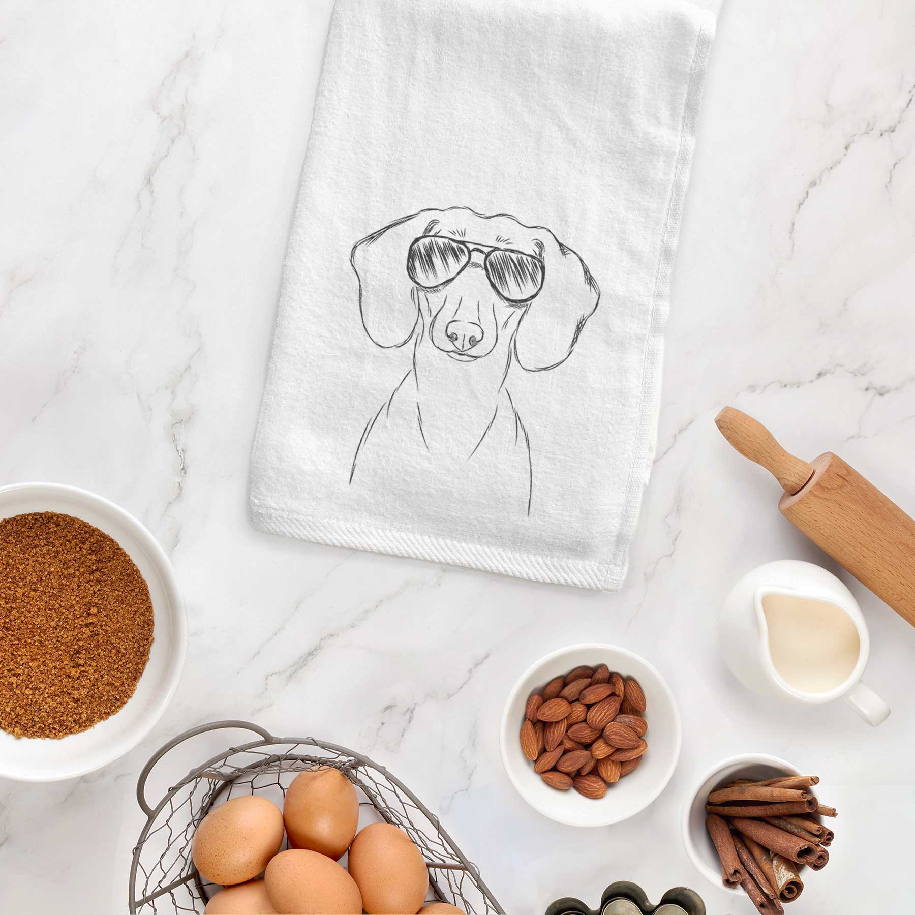 Hans the Dachshund Decorative Hand Towel