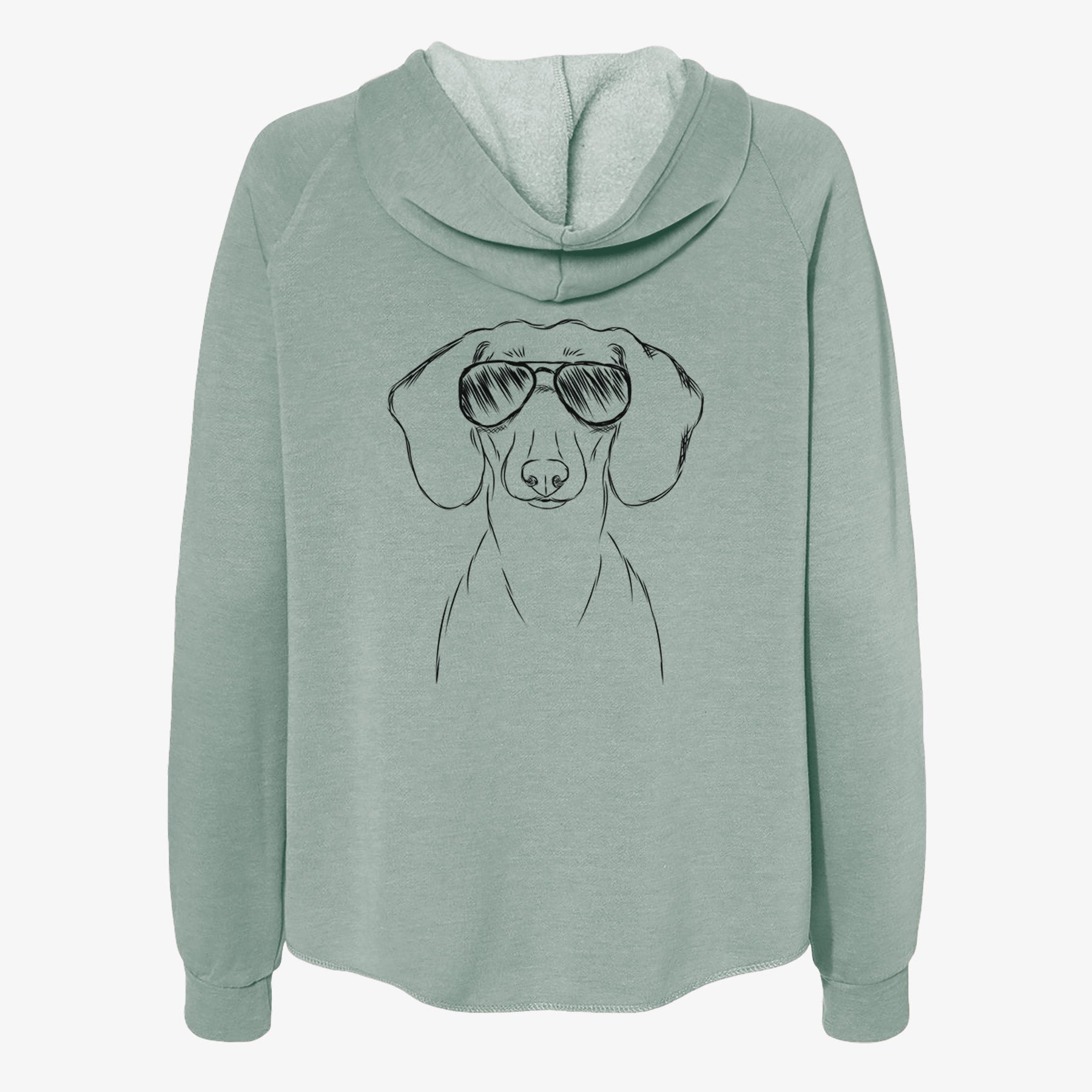 Hans the Dachshund - Women's Cali Wave Zip-Up Sweatshirt