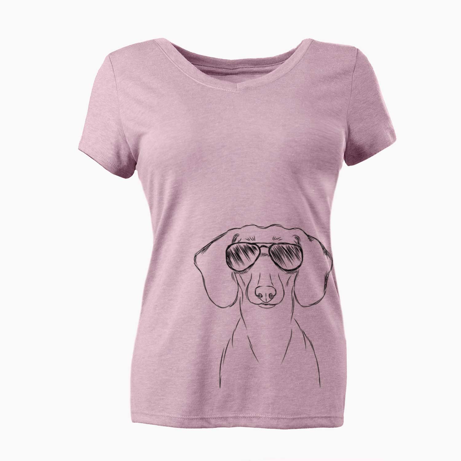 Aviator Hans the Dachshund - Women's V-neck Shirt