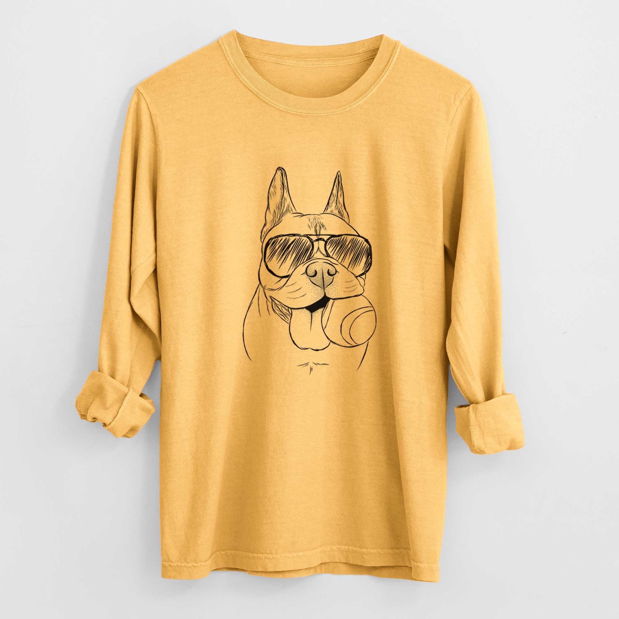 Aviators Happy Franco the French Bulldog - Heavyweight 100% Cotton Long Sleeve