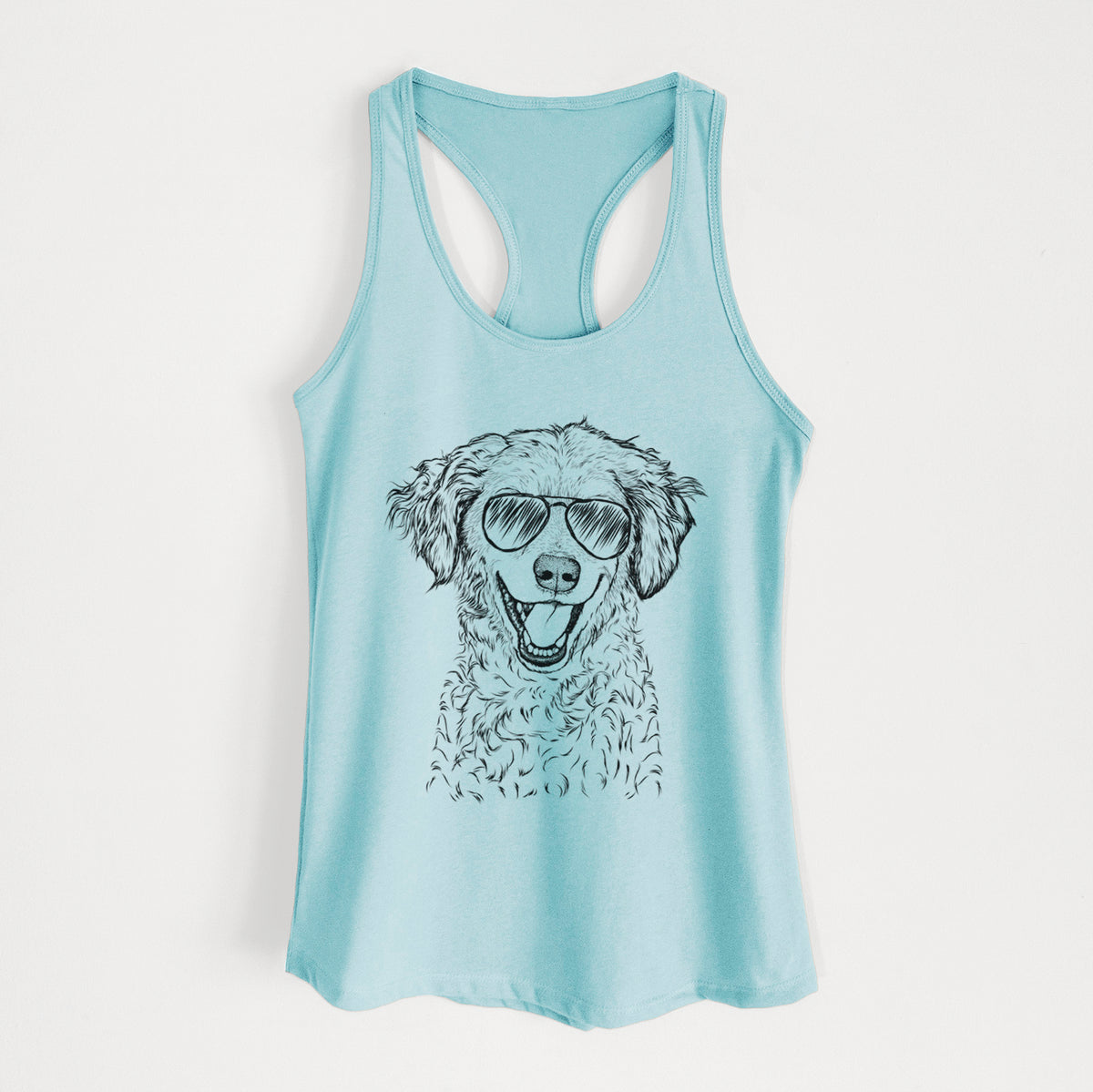Happy Otis the Miniature Goldendoodle - Women's Racerback Tanktop