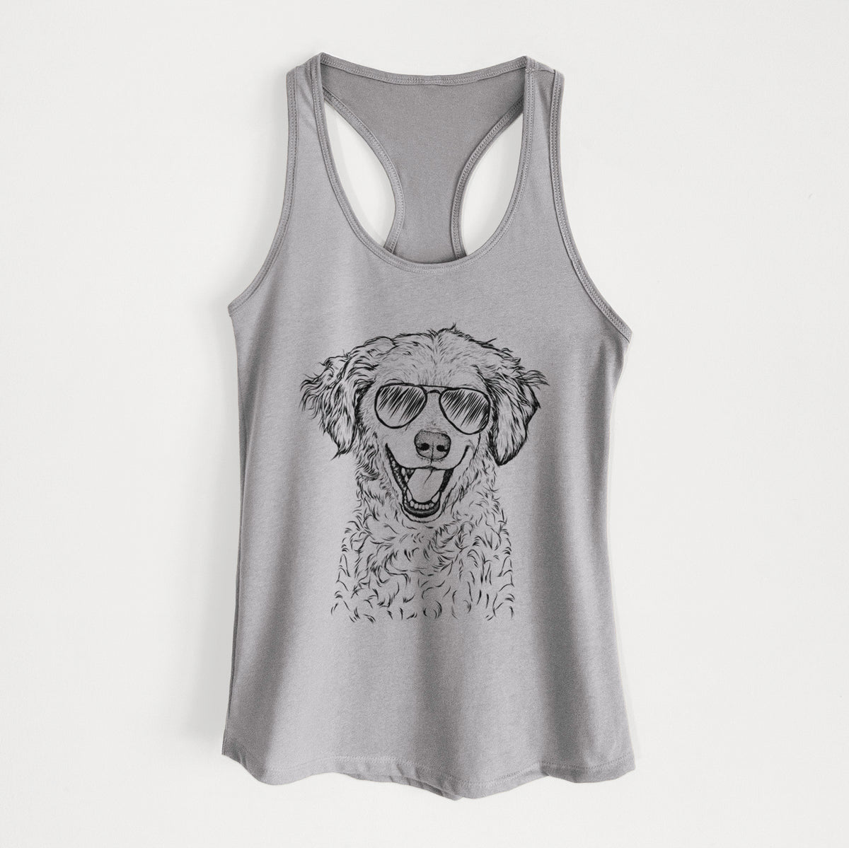 Happy Otis the Miniature Goldendoodle - Women's Racerback Tanktop