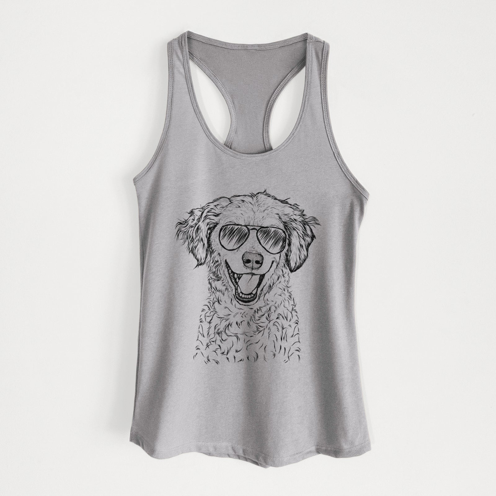 Happy Otis the Miniature Goldendoodle - Women's Racerback Tanktop