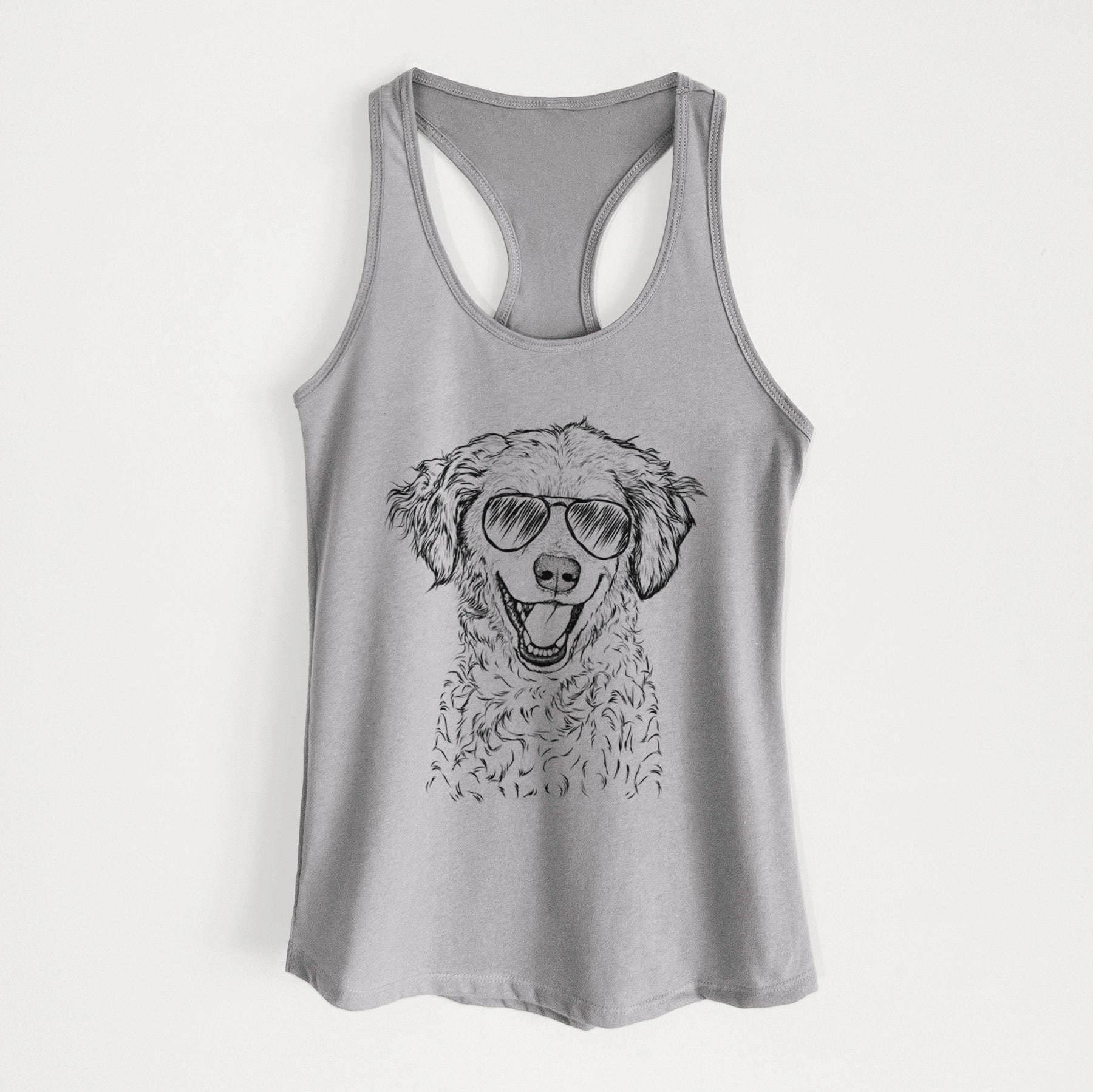 Happy Otis the Miniature Goldendoodle - Women's Racerback Tanktop