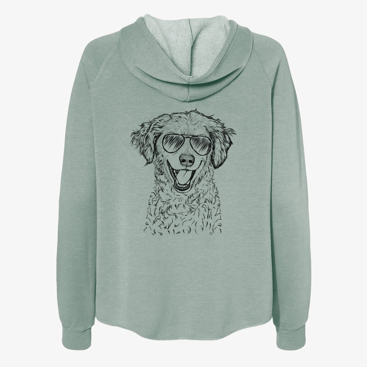 Happy Otis the Miniature Goldendoodle - Women's Cali Wave Zip-Up Sweatshirt