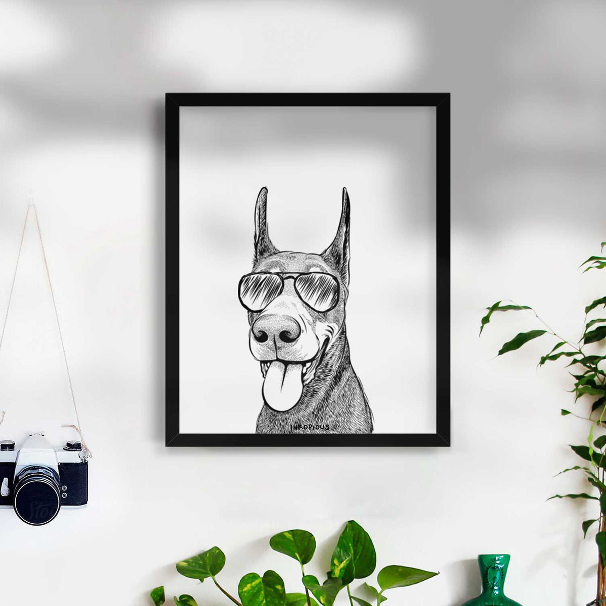 Happy Sunny the Doberman Pinscher Art Print