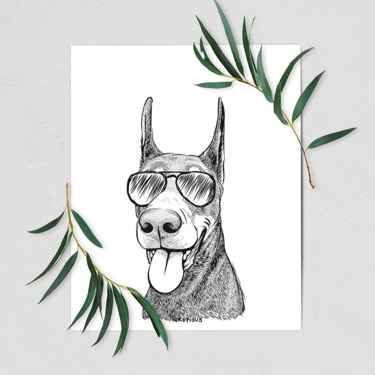 Happy Sunny the Doberman Pinscher Art Print