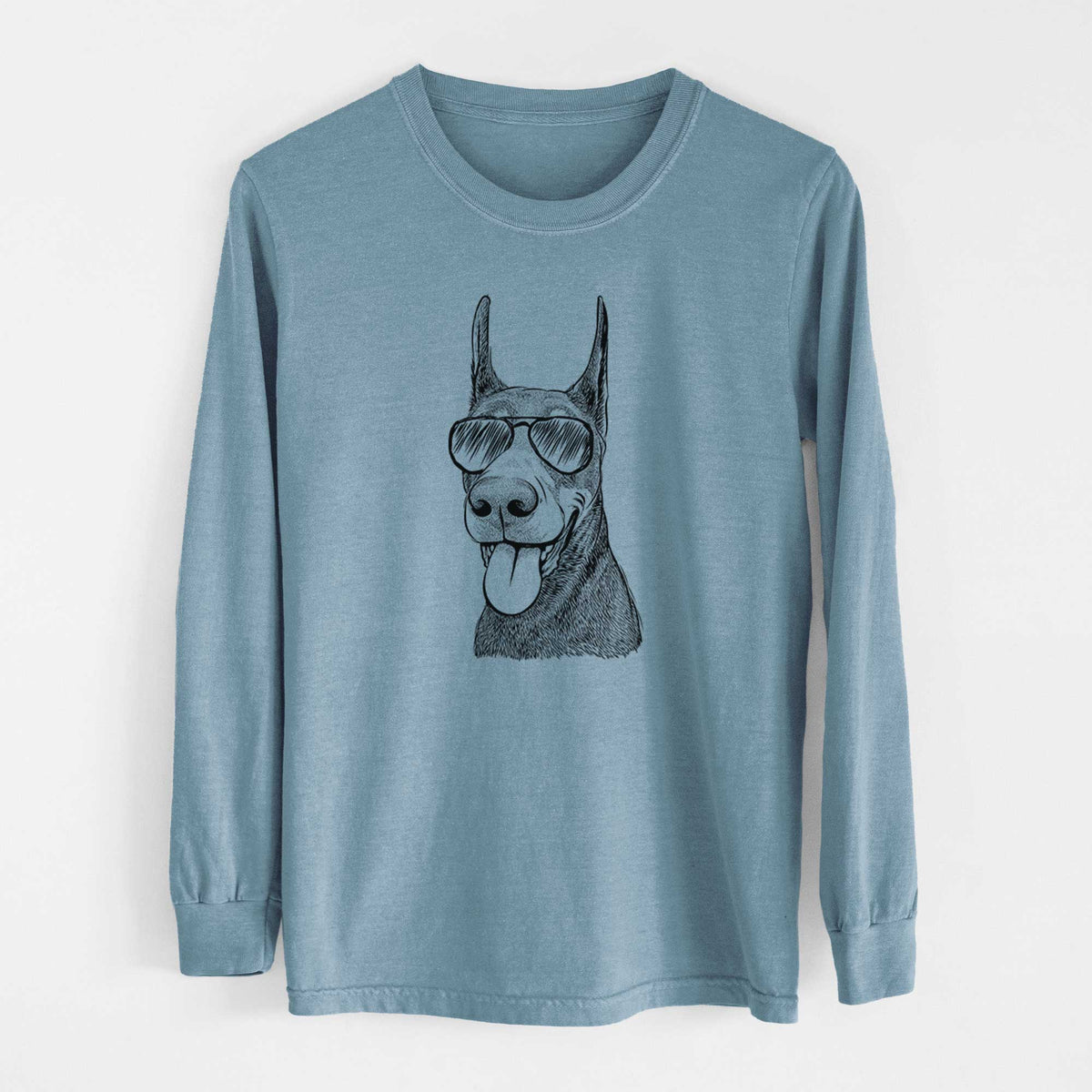 Aviators Happy Sunny the Doberman Pinscher - Heavyweight 100% Cotton Long Sleeve