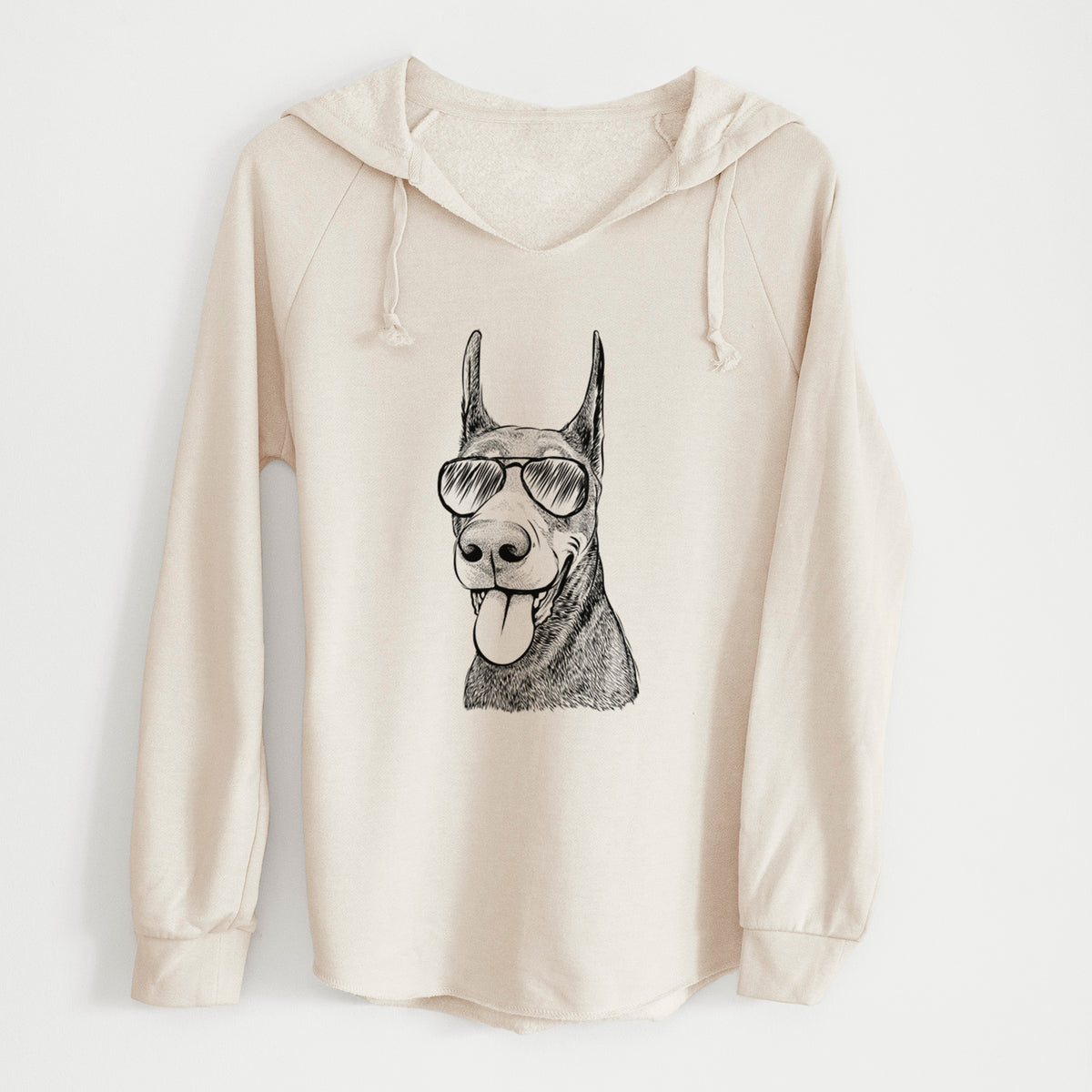 Aviator Happy Sunny the Doberman Pinscher - Cali Wave Hooded Sweatshirt