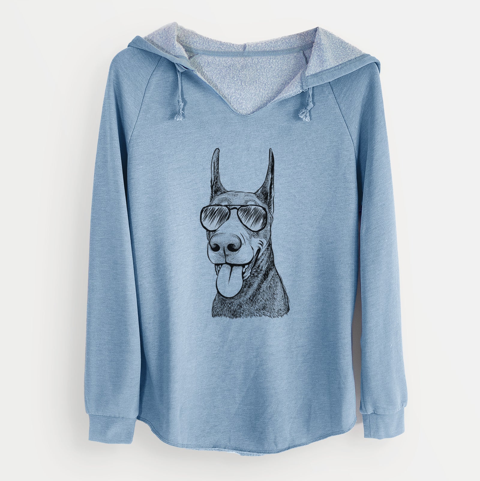 Aviator Happy Sunny the Doberman Pinscher - Cali Wave Hooded Sweatshirt