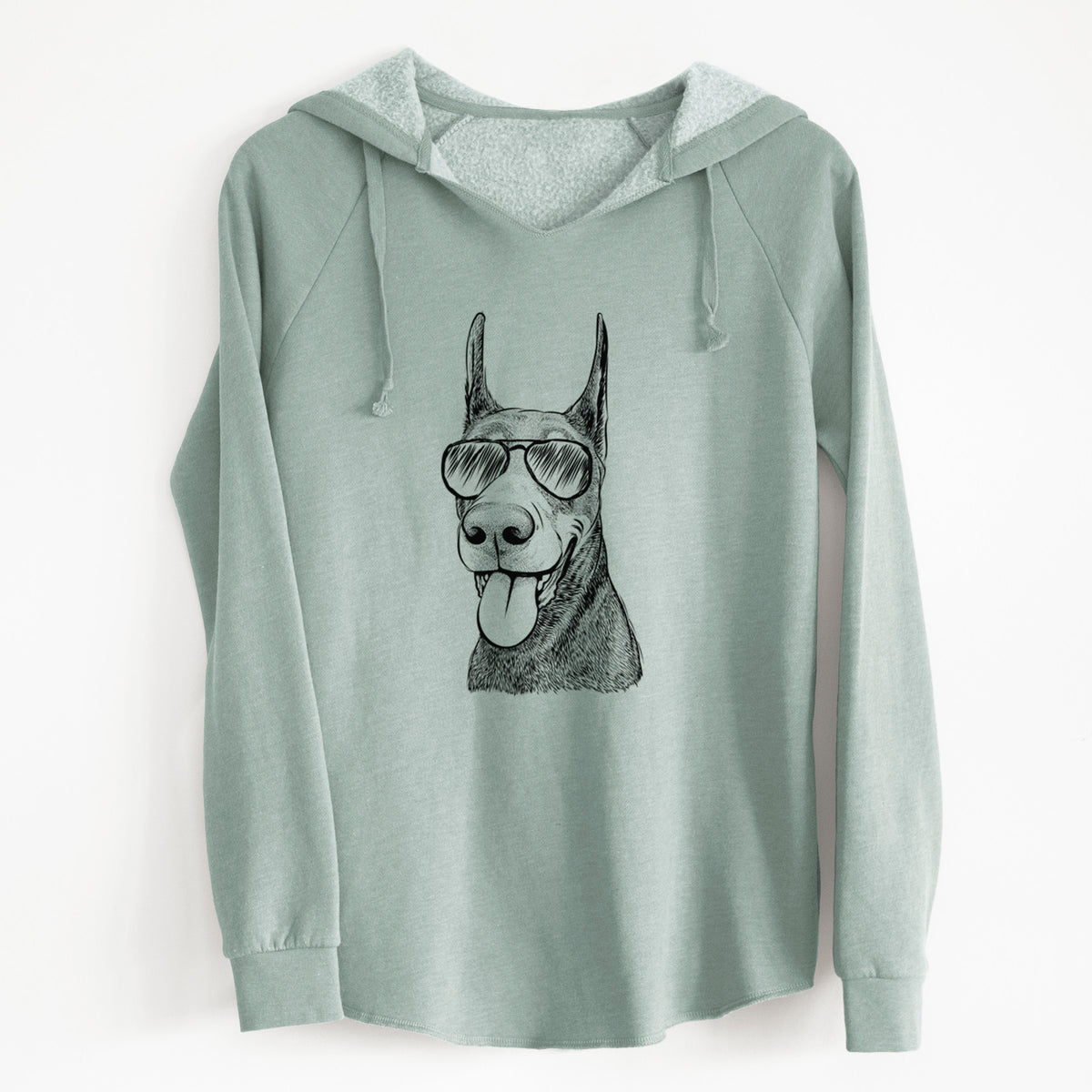 Aviator Happy Sunny the Doberman Pinscher - Cali Wave Hooded Sweatshirt