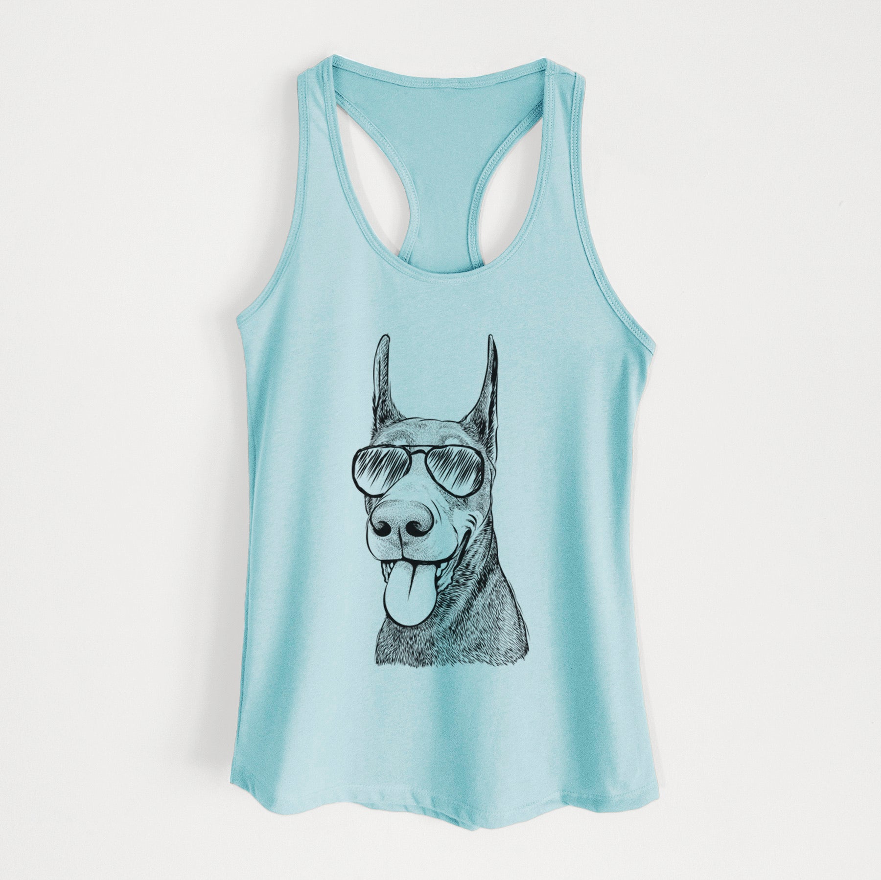 Happy Sunny the Doberman Pinscher - Women's Racerback Tanktop