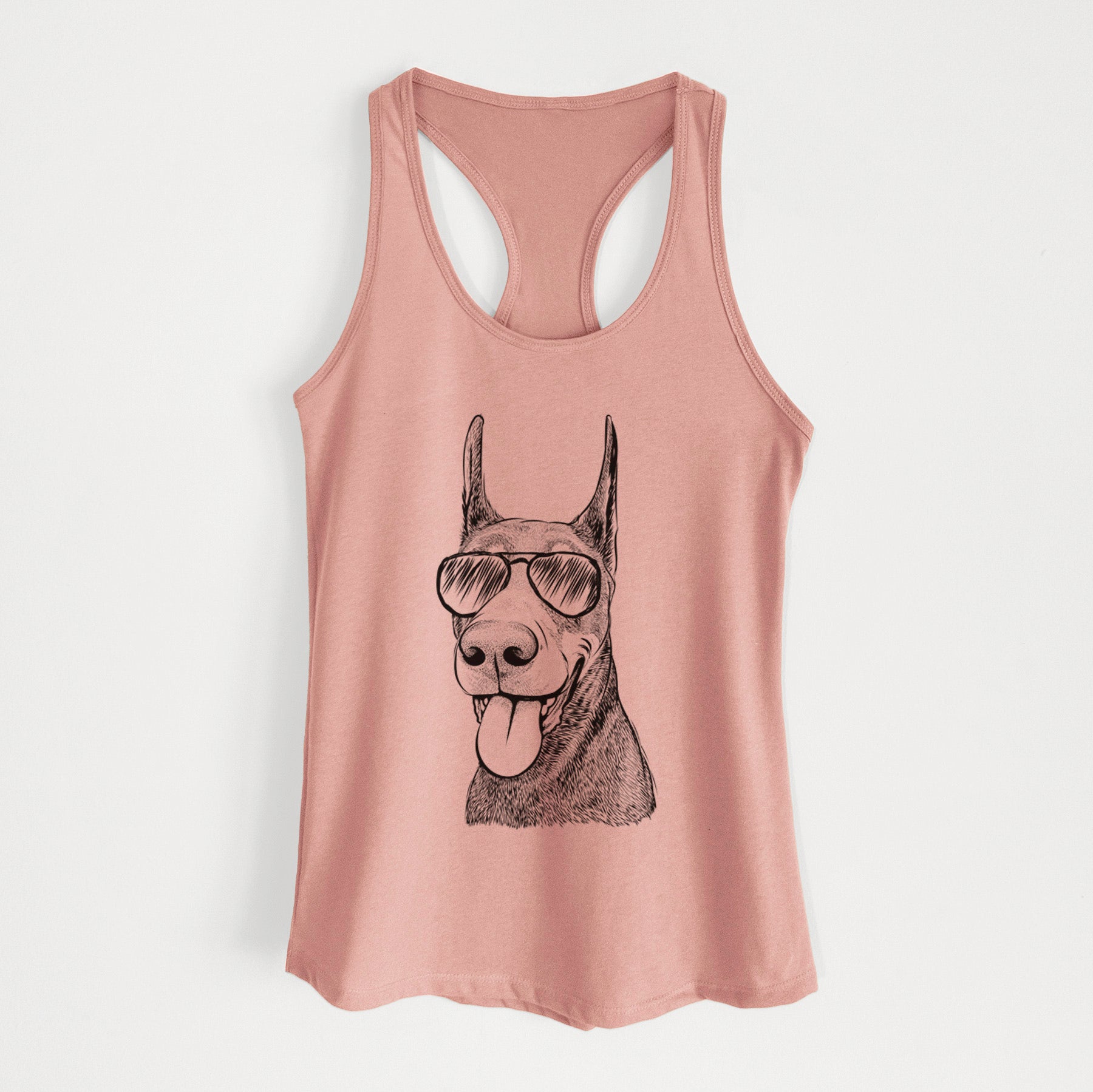 Happy Sunny the Doberman Pinscher - Women's Racerback Tanktop