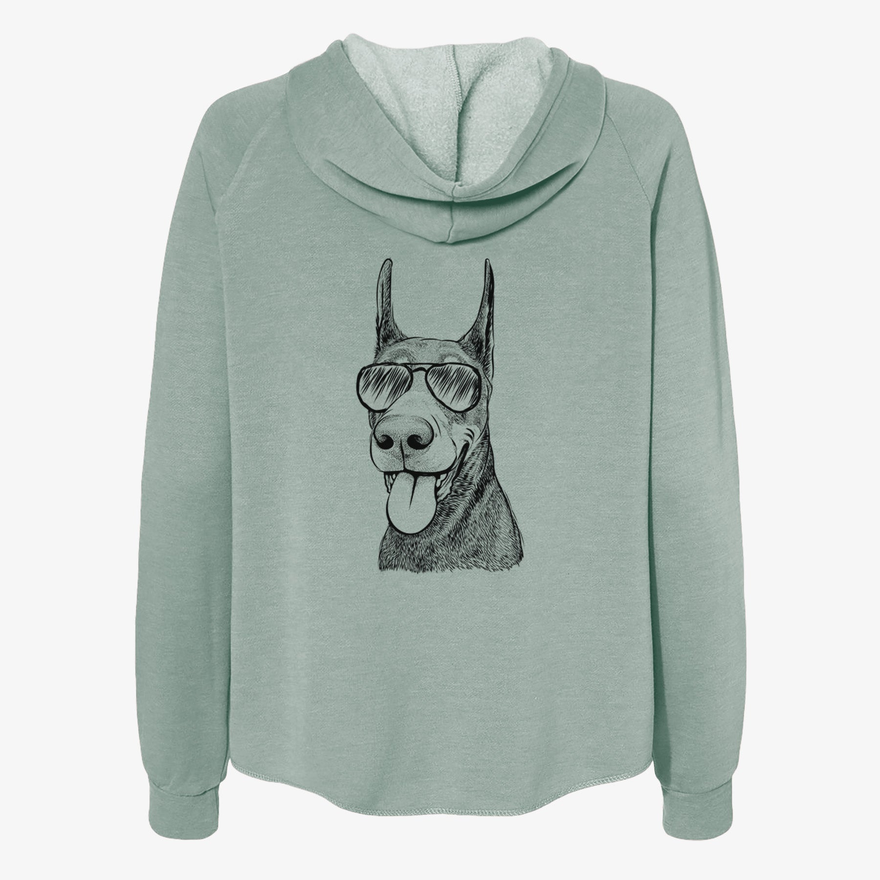 Happy Sunny the Doberman Pinscher - Women's Cali Wave Zip-Up Sweatshirt