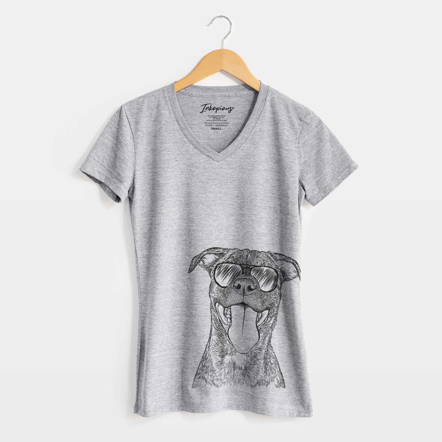 Aviator Harley the Pitbull Mix - Women's V-neck Shirt