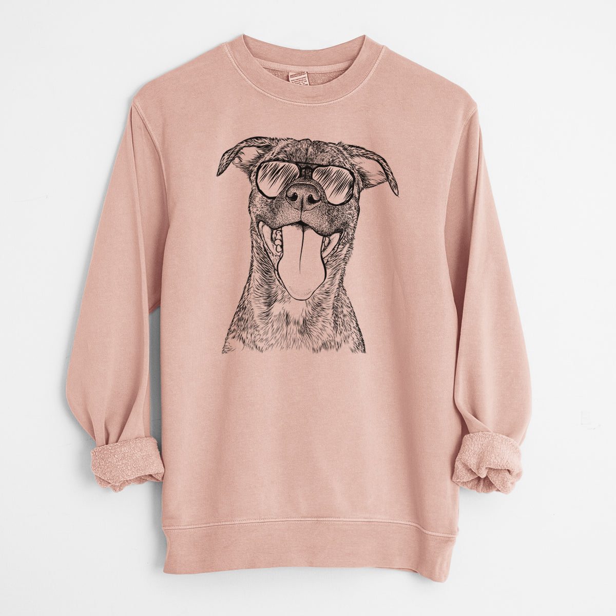 Aviator Harley the Pitbull Mix - Unisex Pigment Dyed Crew Sweatshirt