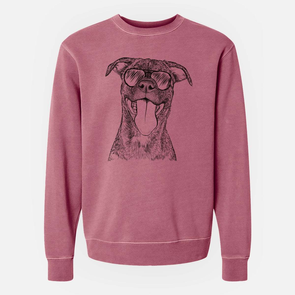 Aviator Harley the Pitbull Mix - Unisex Pigment Dyed Crew Sweatshirt