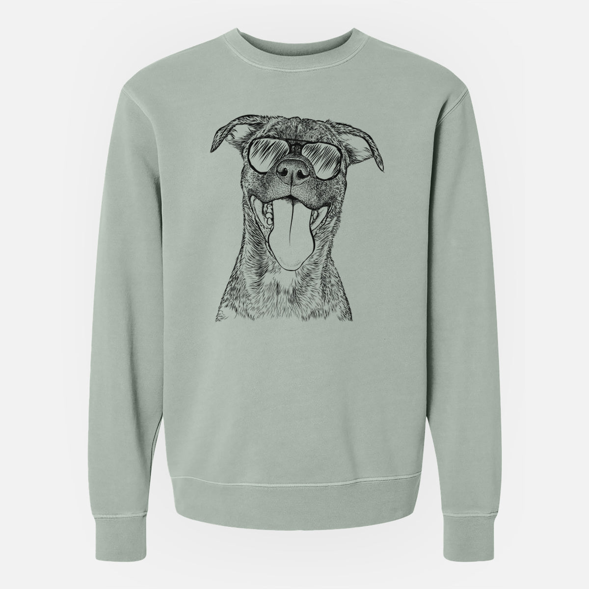 Aviator Harley the Pitbull Mix - Unisex Pigment Dyed Crew Sweatshirt