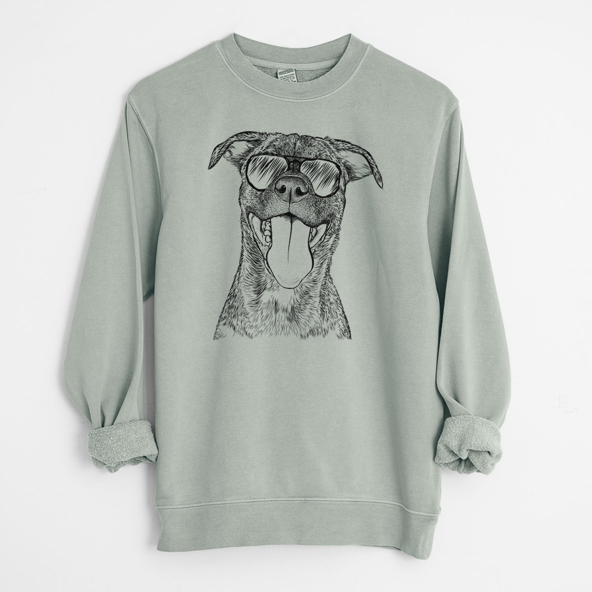 Aviator Harley the Pitbull Mix - Unisex Pigment Dyed Crew Sweatshirt