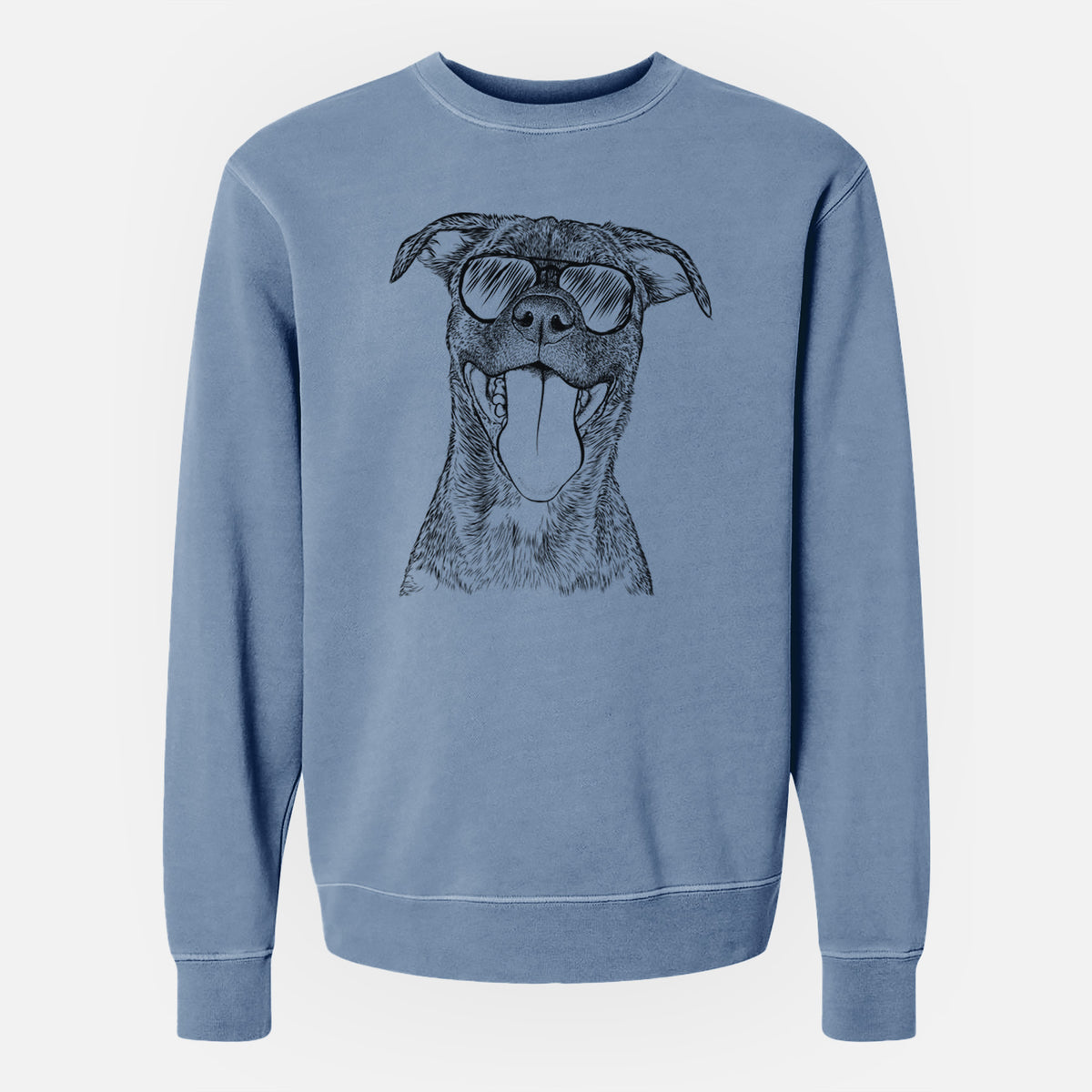 Aviator Harley the Pitbull Mix - Unisex Pigment Dyed Crew Sweatshirt
