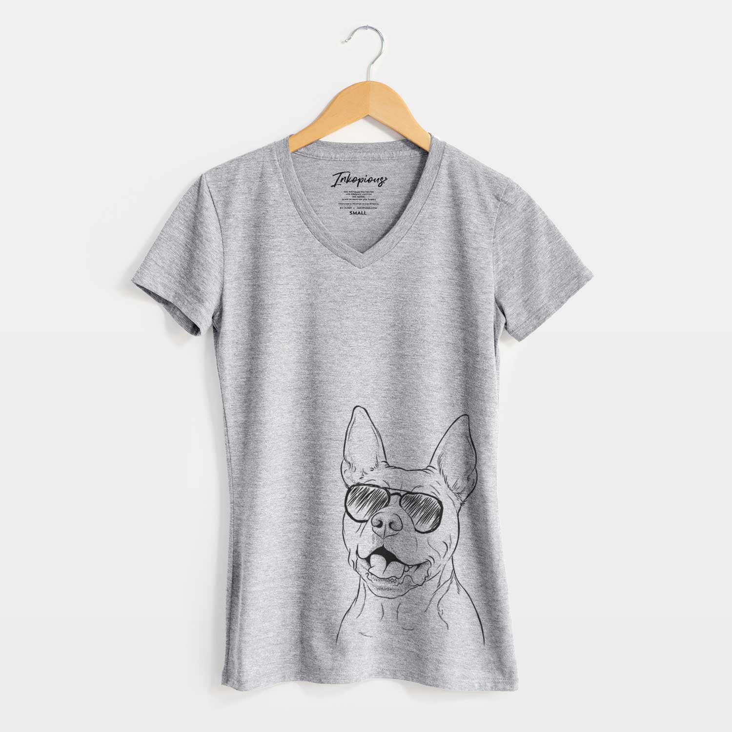 Aviator Harley the Pitbull - Women's V-neck Shirt