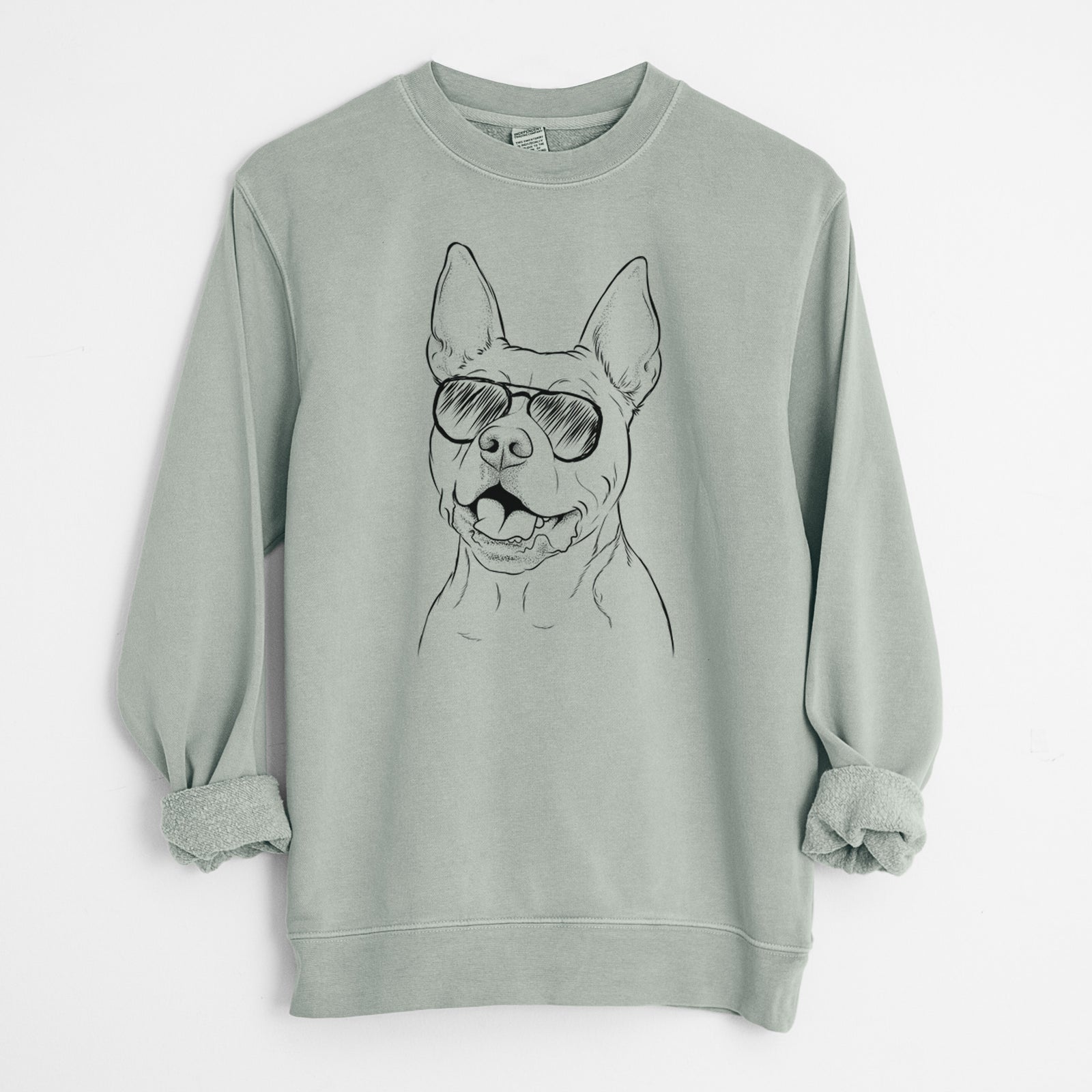 Aviator Harley the Pitbull - Unisex Pigment Dyed Crew Sweatshirt