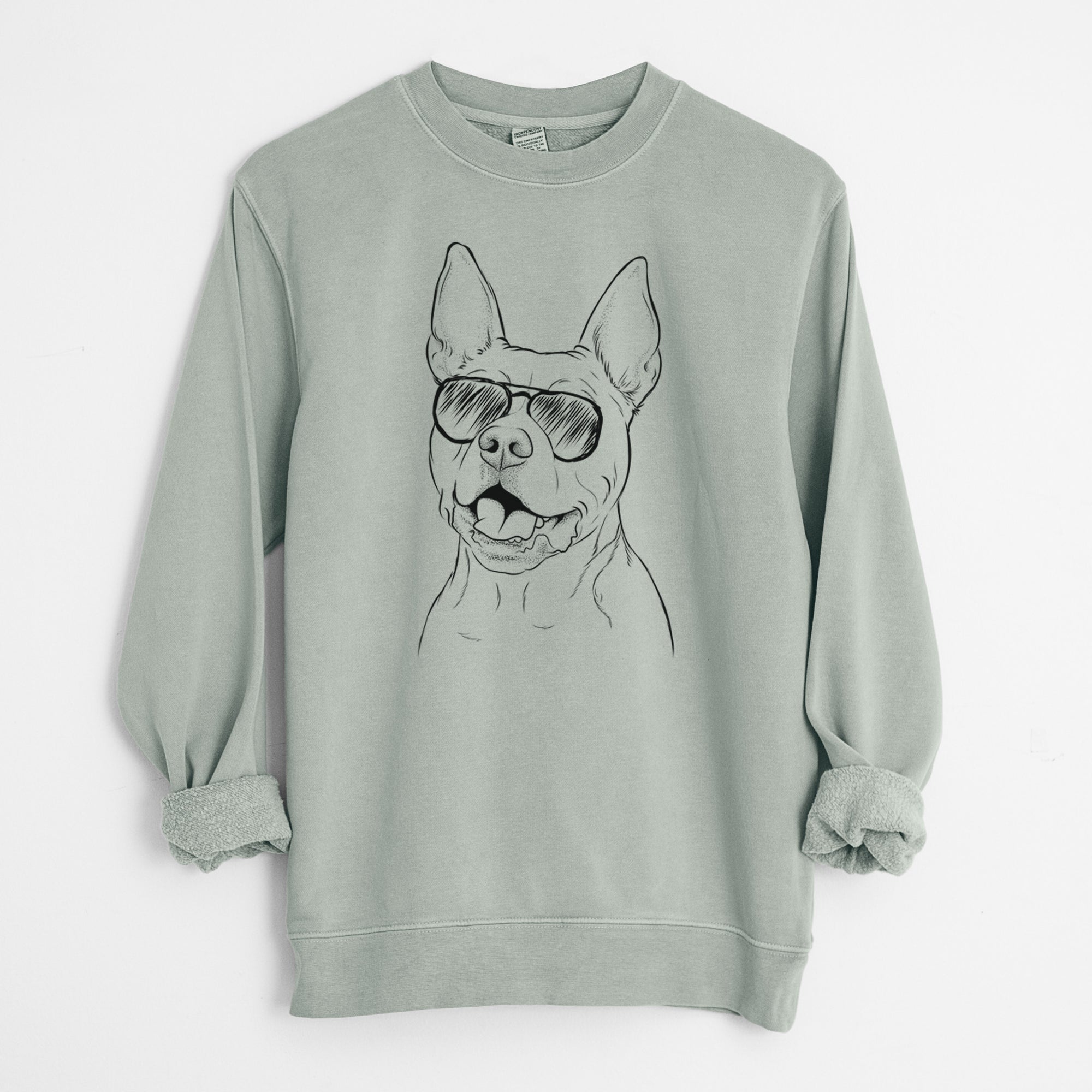 Aviator Harley the Pitbull - Unisex Pigment Dyed Crew Sweatshirt