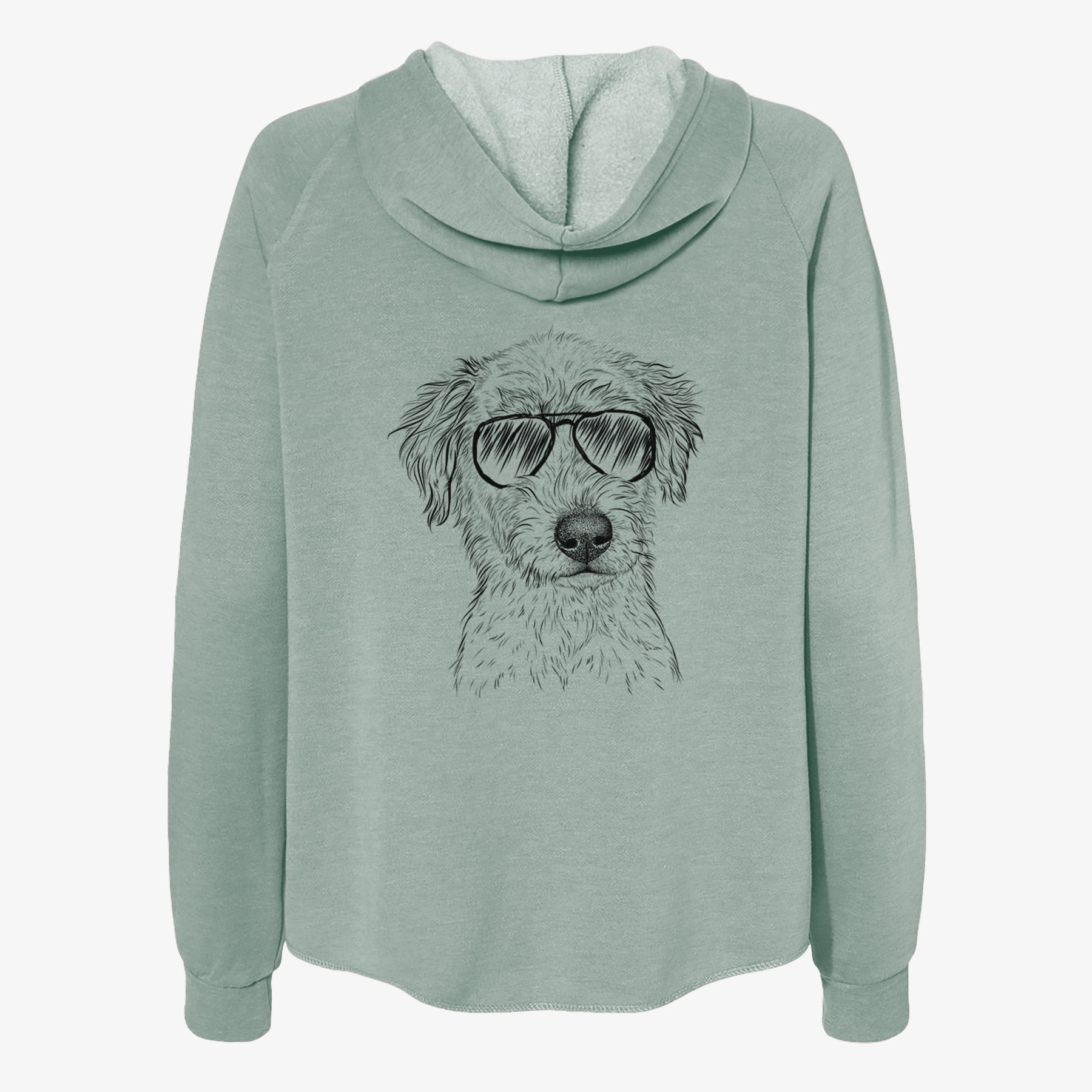 Harry the Mixed Breed Puppy - Women's Cali Wave Zip-Up Sweatshirt