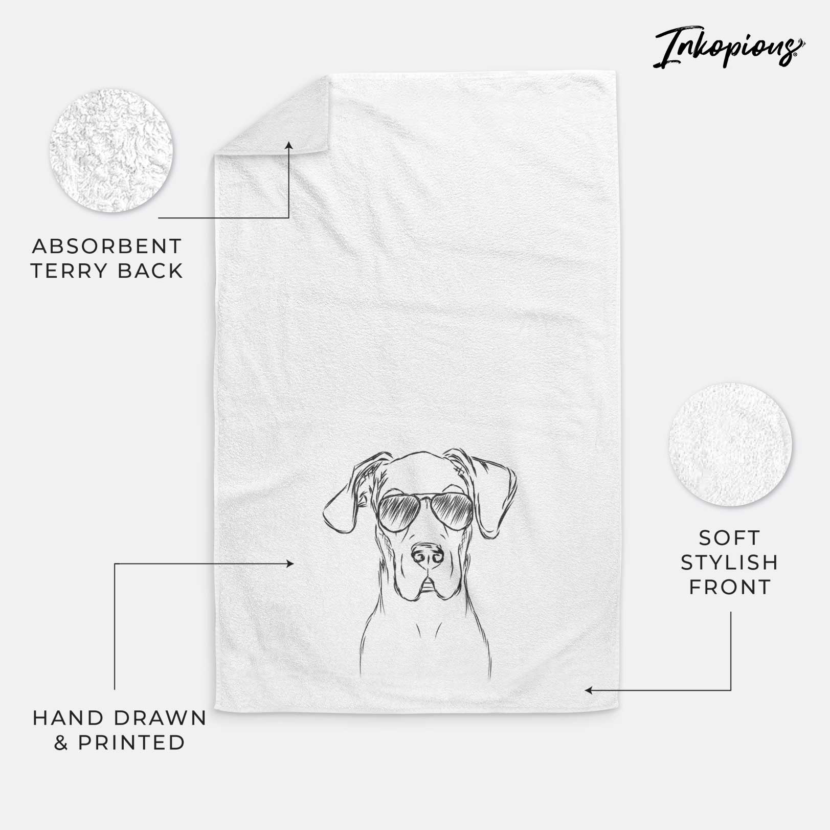 Harvey the Great Dane Decorative Hand Towel